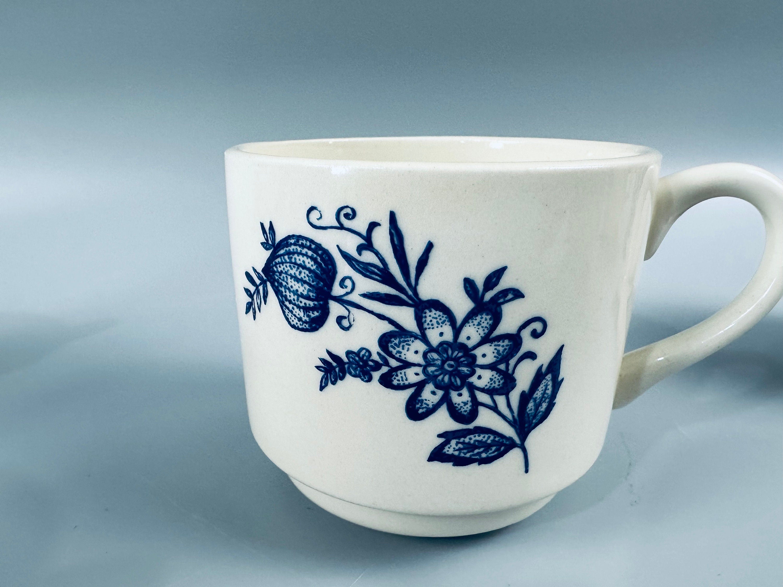6 Stackable Blue Onion Mugs by Scio