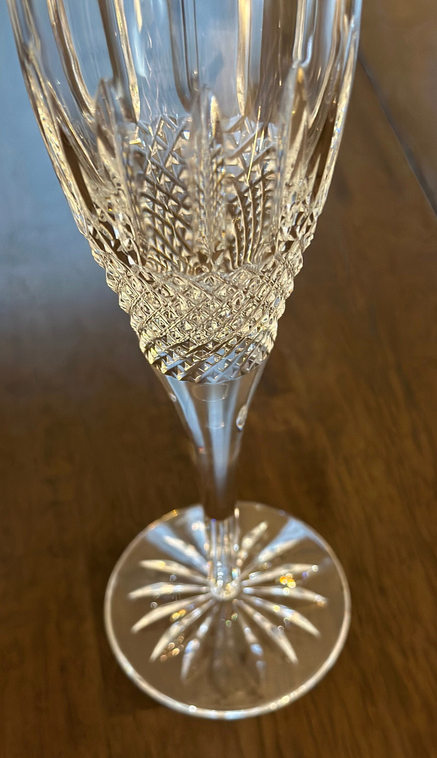 6 Waterford Glenmede Crystal Champagne Flutes
