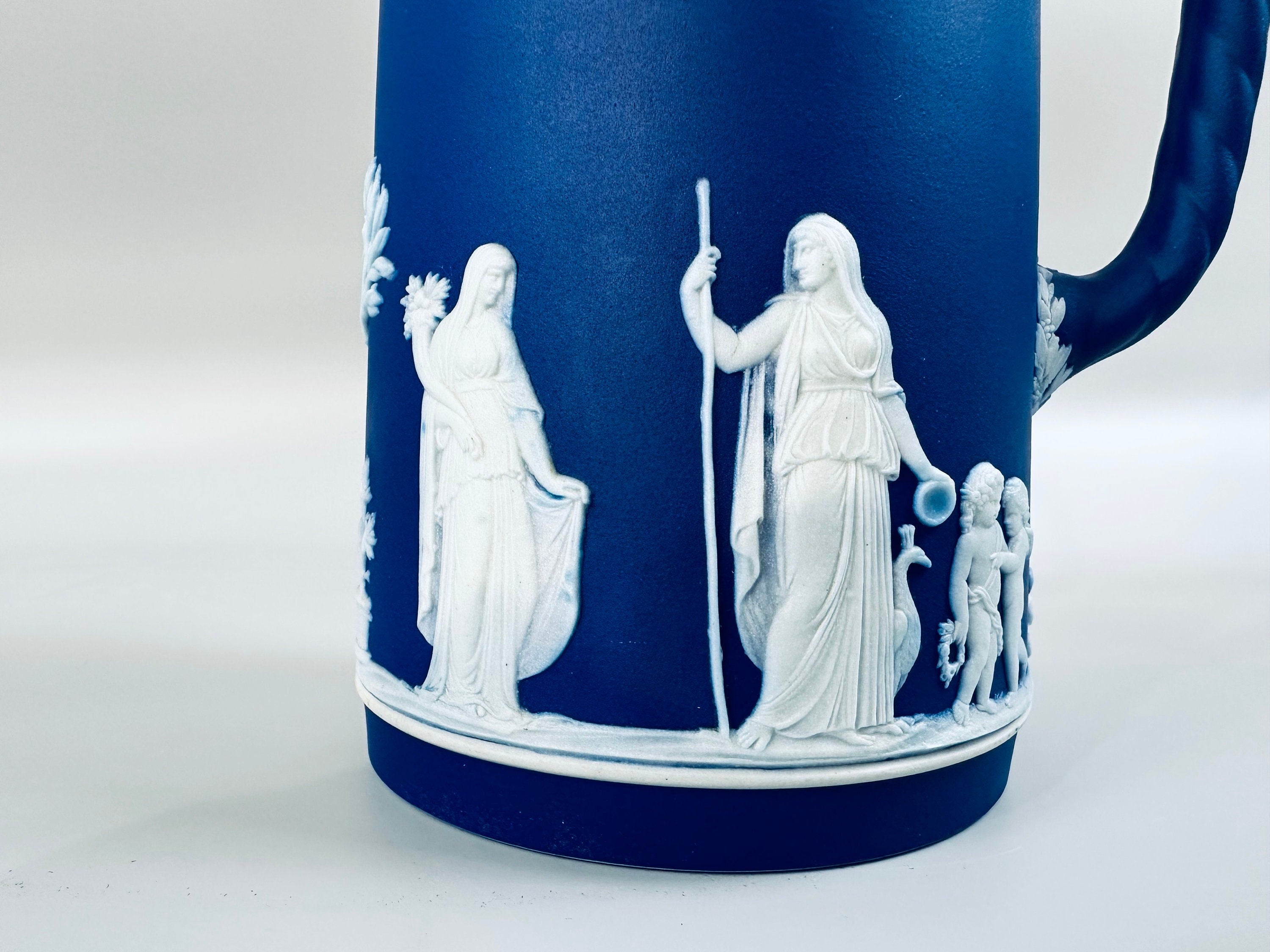 Wedgwood Jasperware Cream on Blue Jug/Pitcher