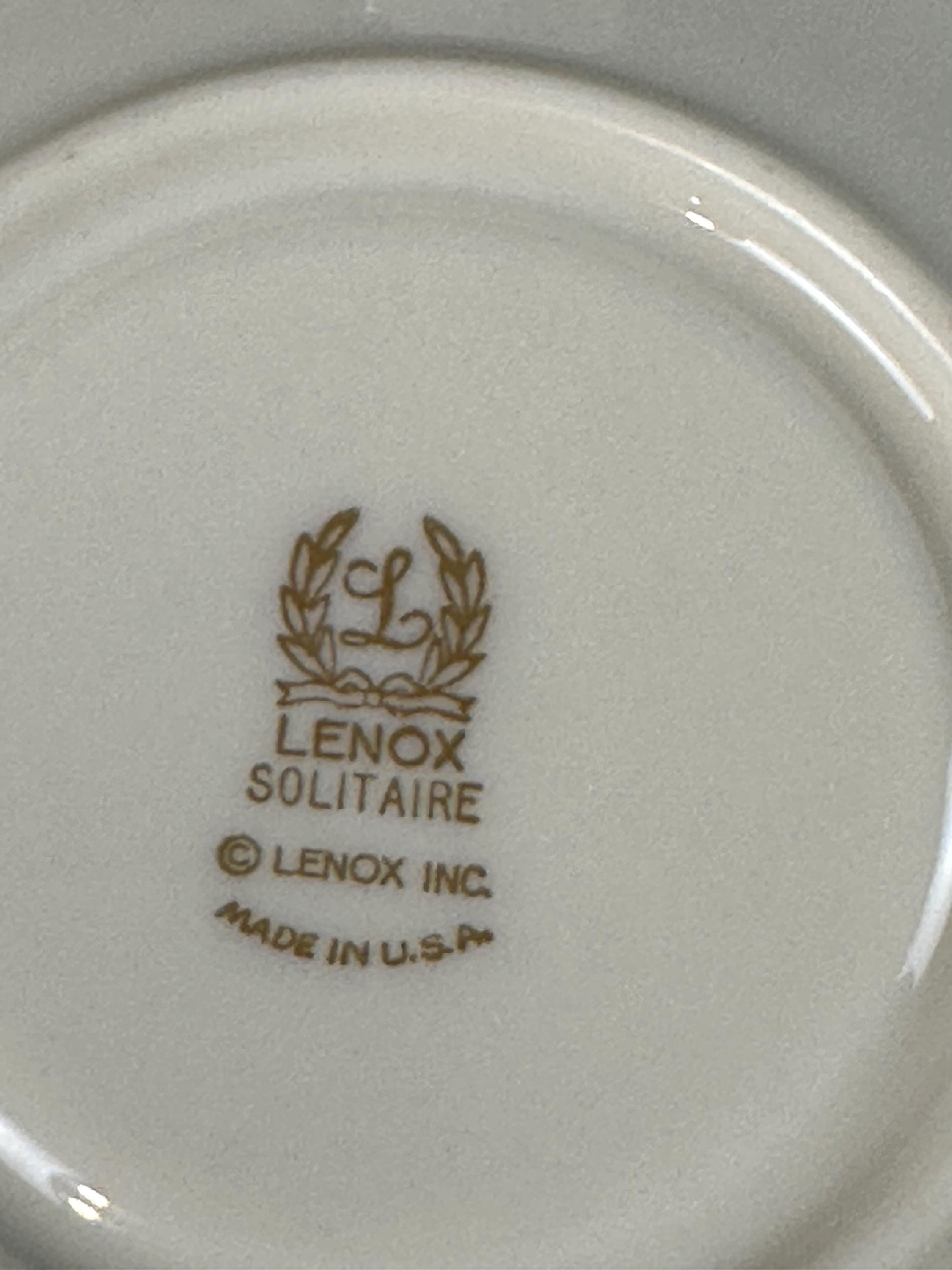 4 Lenox Solitaire Teacups and Saucers
