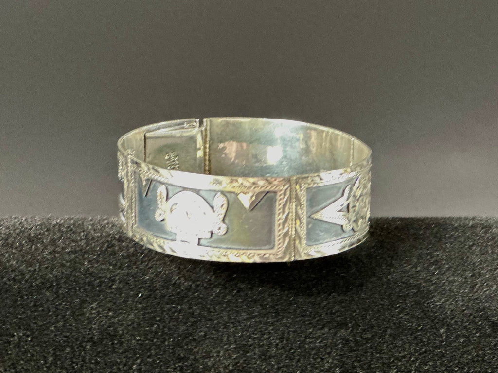 Sterling Silver and Enamel Link Bracelet.