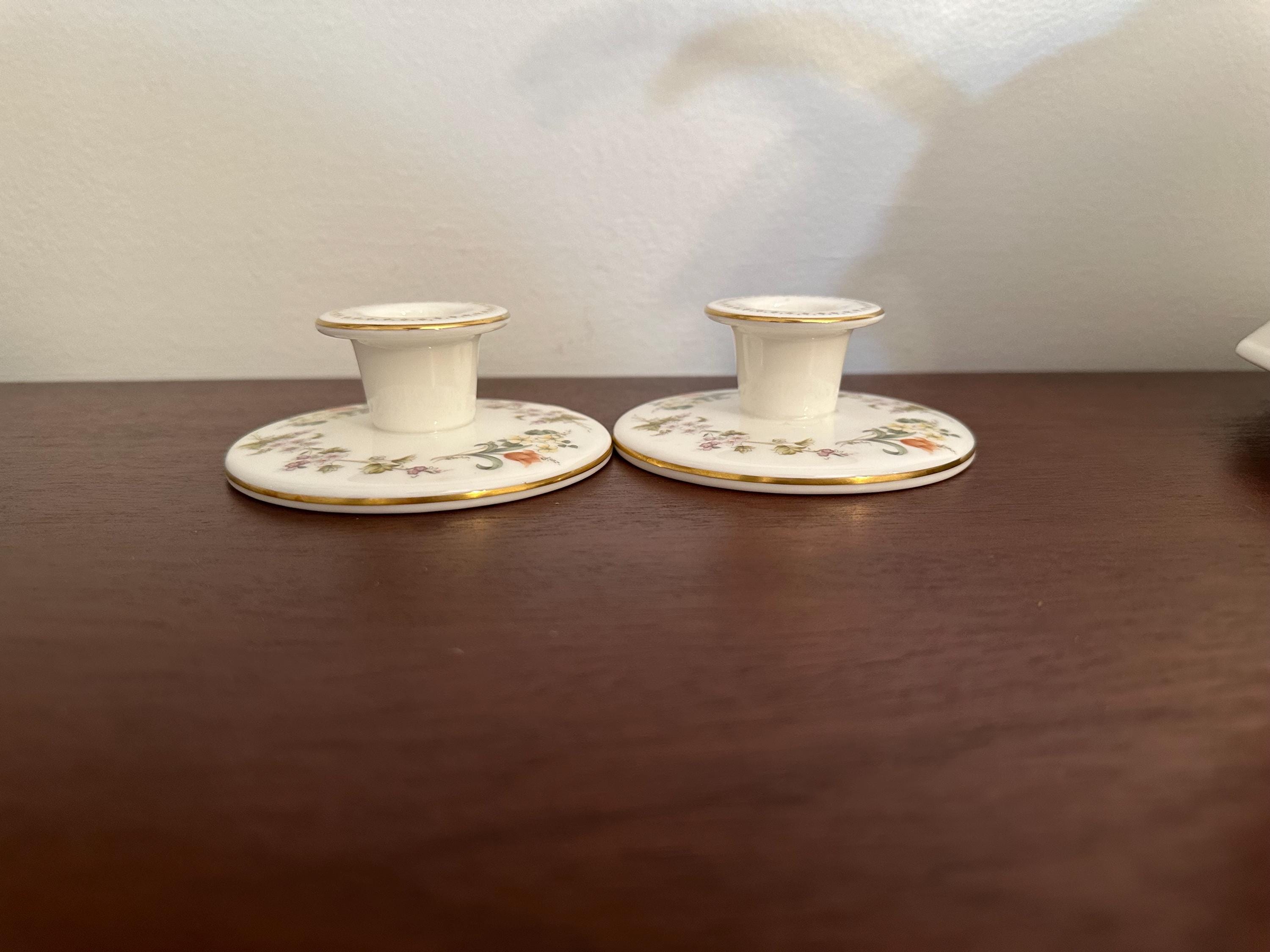 Wedgwood Mirabelle Candlesticks and Small Tray