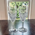 2 Tiffany Gilbert Crystal Champagne Flutes