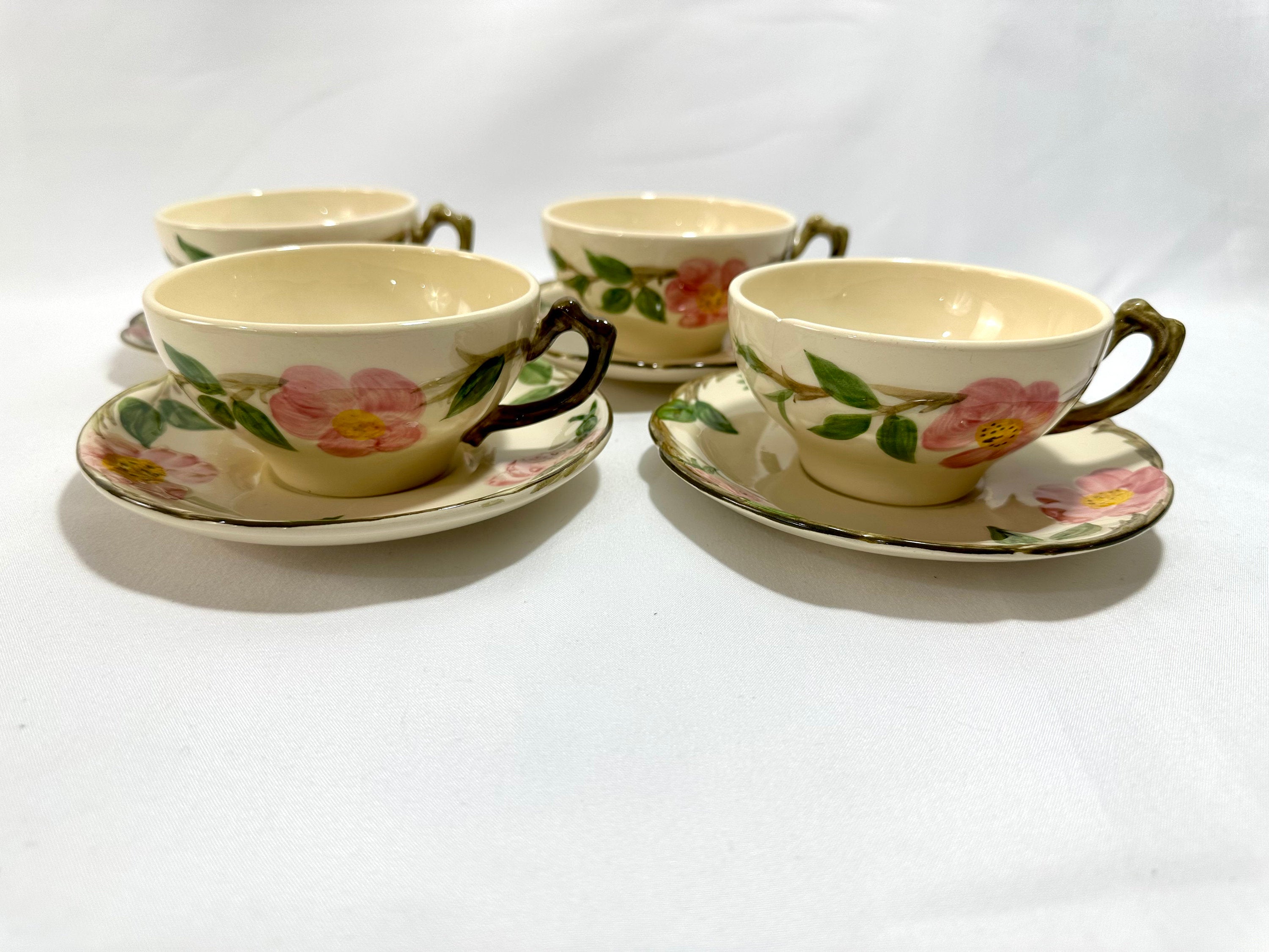 4 Franciscan Desert Rose Teacups