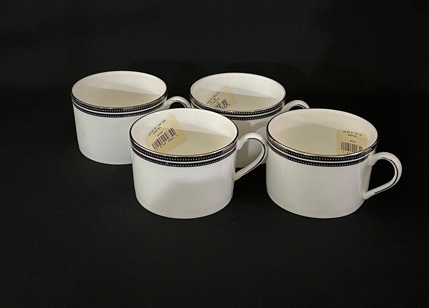 4 Kate Spade Union Street Teacups by Lenox