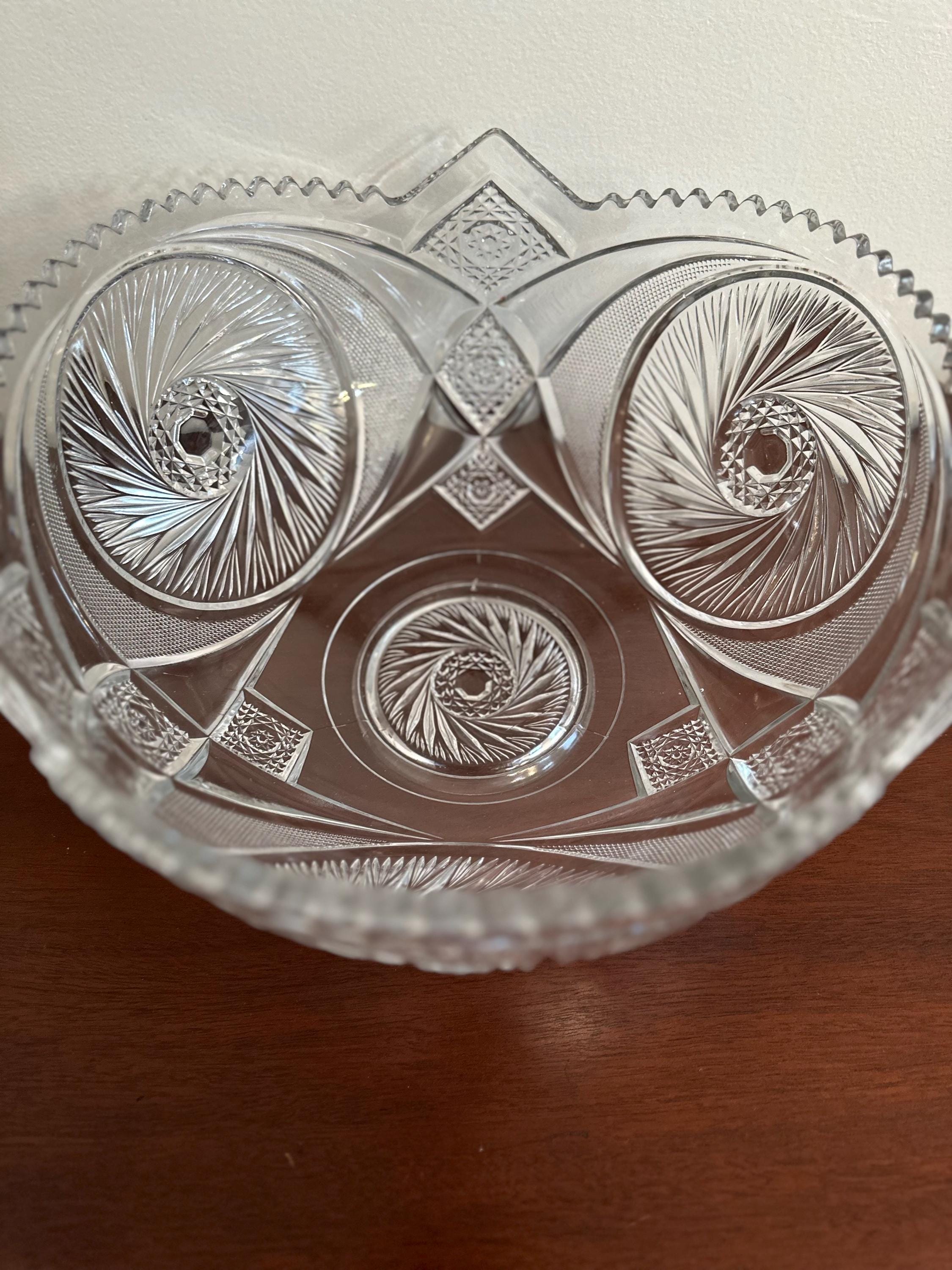 1900s Antique McKee Aztec Punchbowl and Cups