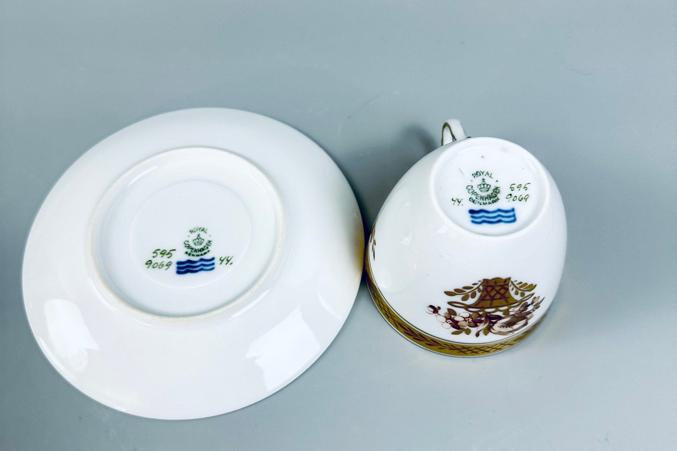 Royal Copenhagen Golden Basket Demitasse Cup and Saucer