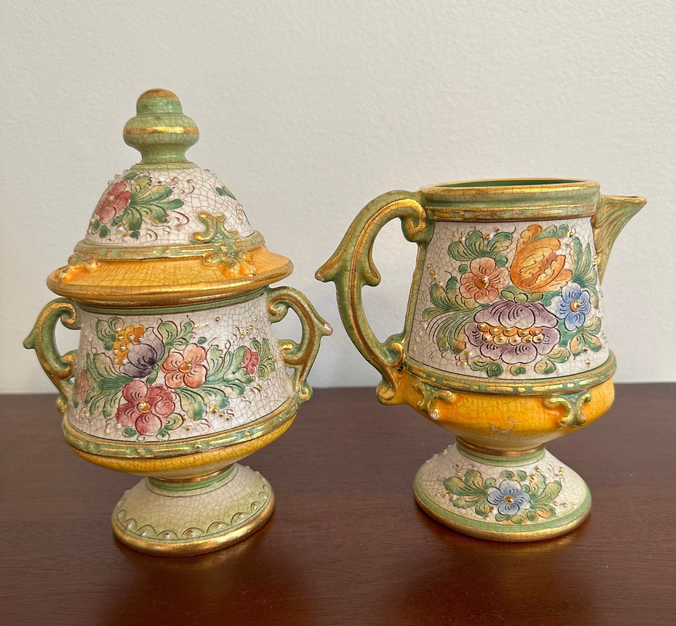 Hand Made Veneto Flair Coffee Tea Set Italian Pottery