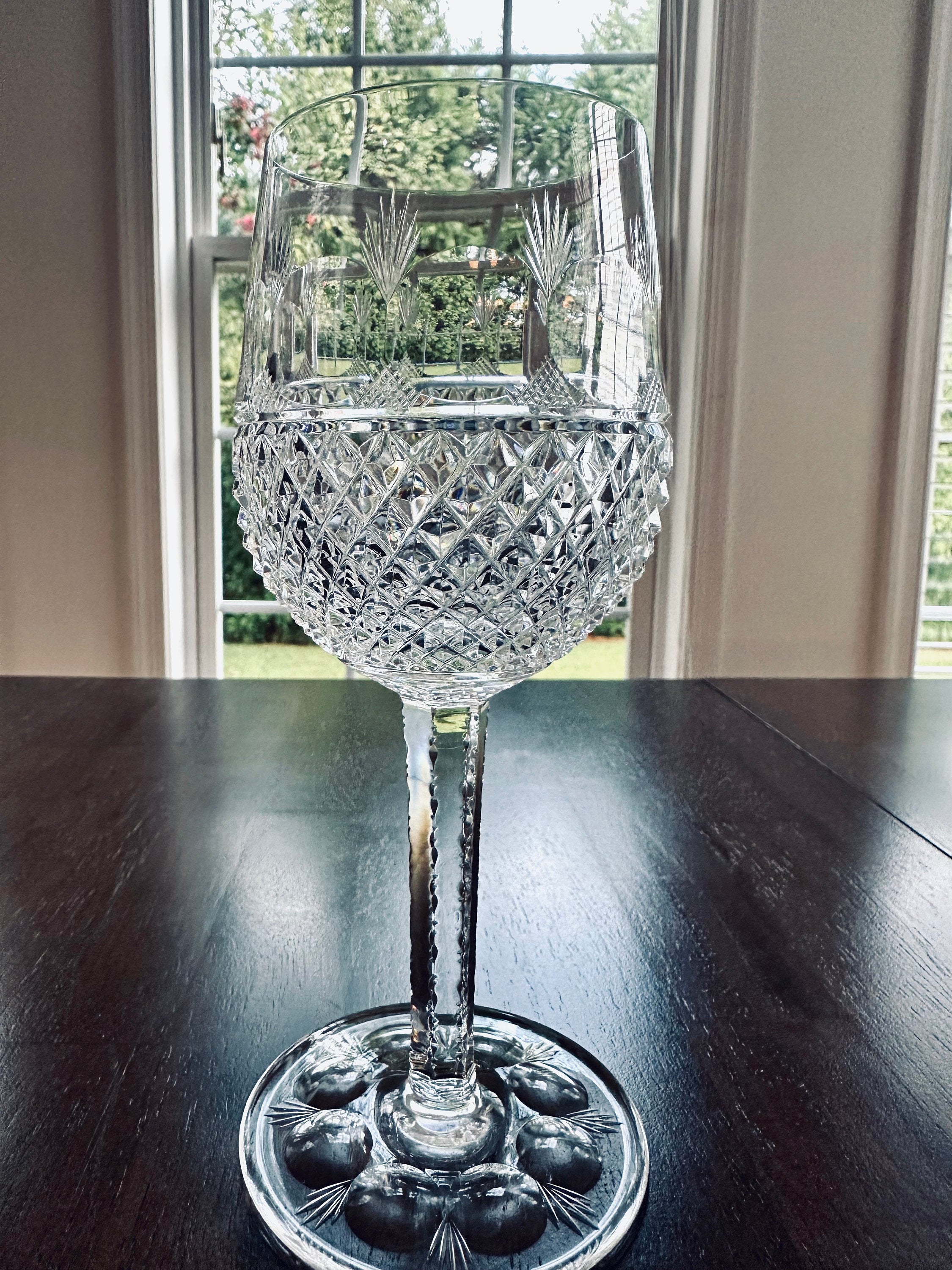 2 Tiffany Gilbert Tall Wine Glasses