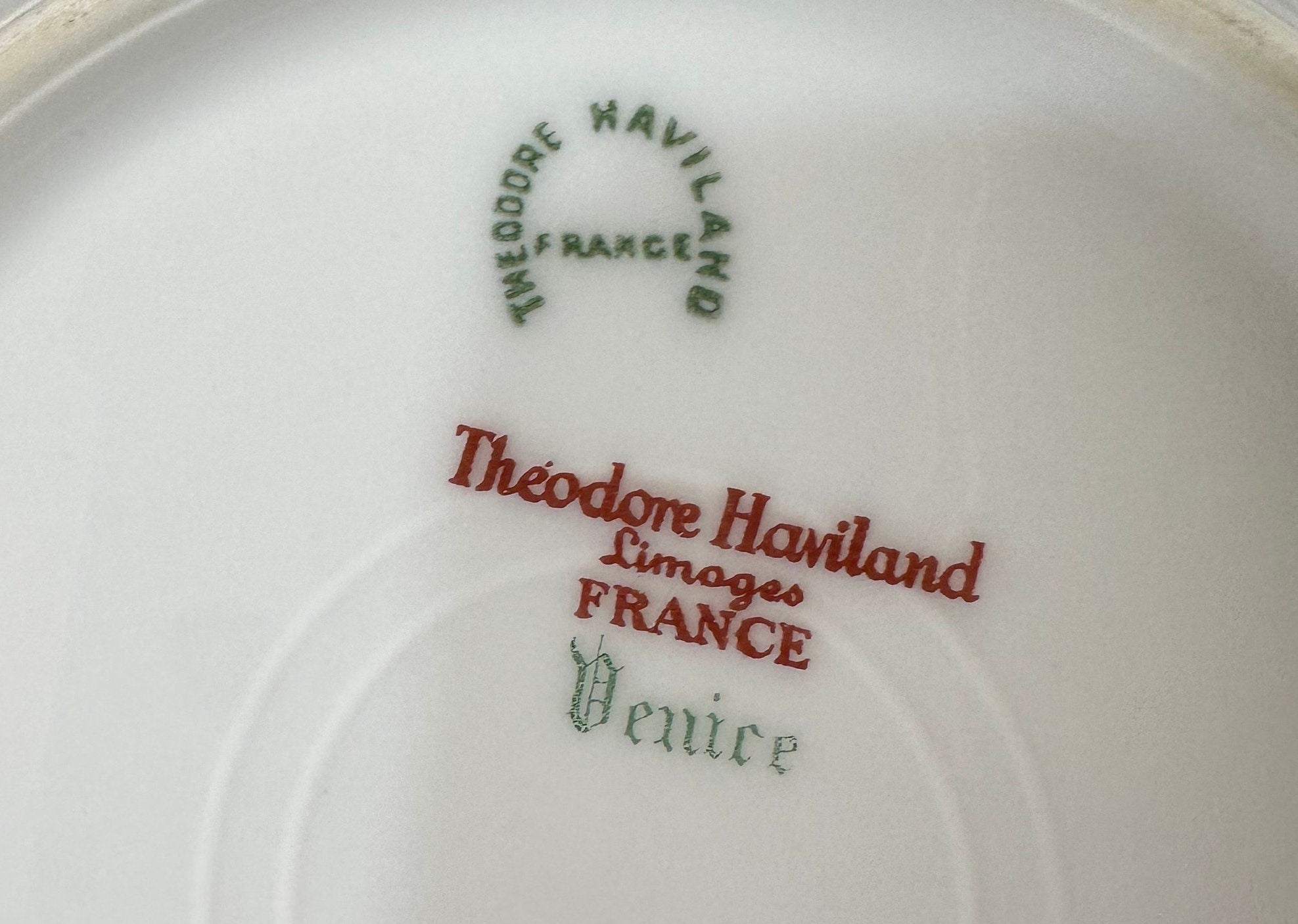 Two Rare Antique Haviland Dinner Plates in the Venice pattern