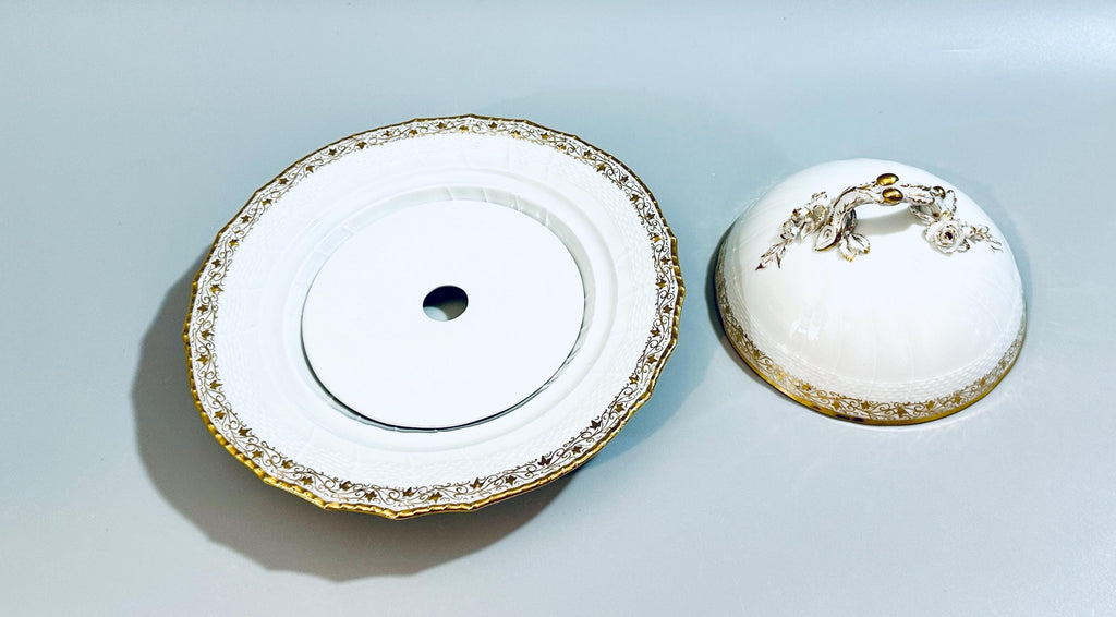 Late 1800s KPM Covered Butter Dish
