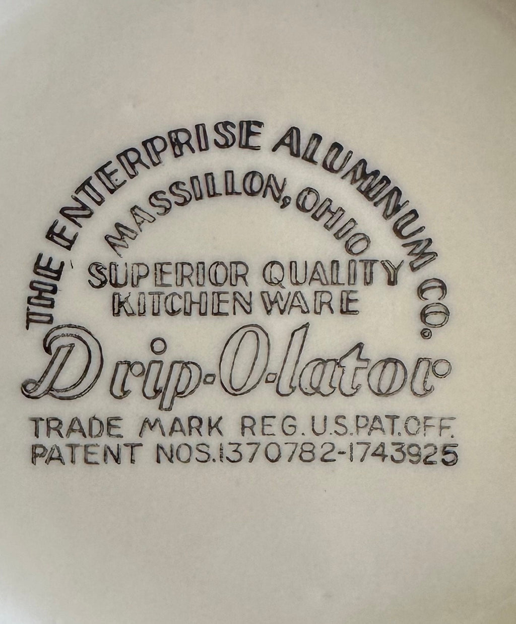 Hall Pottery Dripolator for Enterprise Company