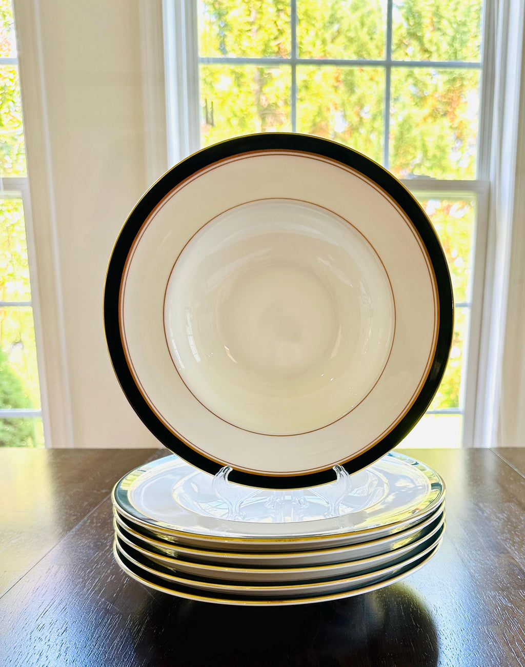 6 Royal Worcester Howard Leather Green Soup Bowls