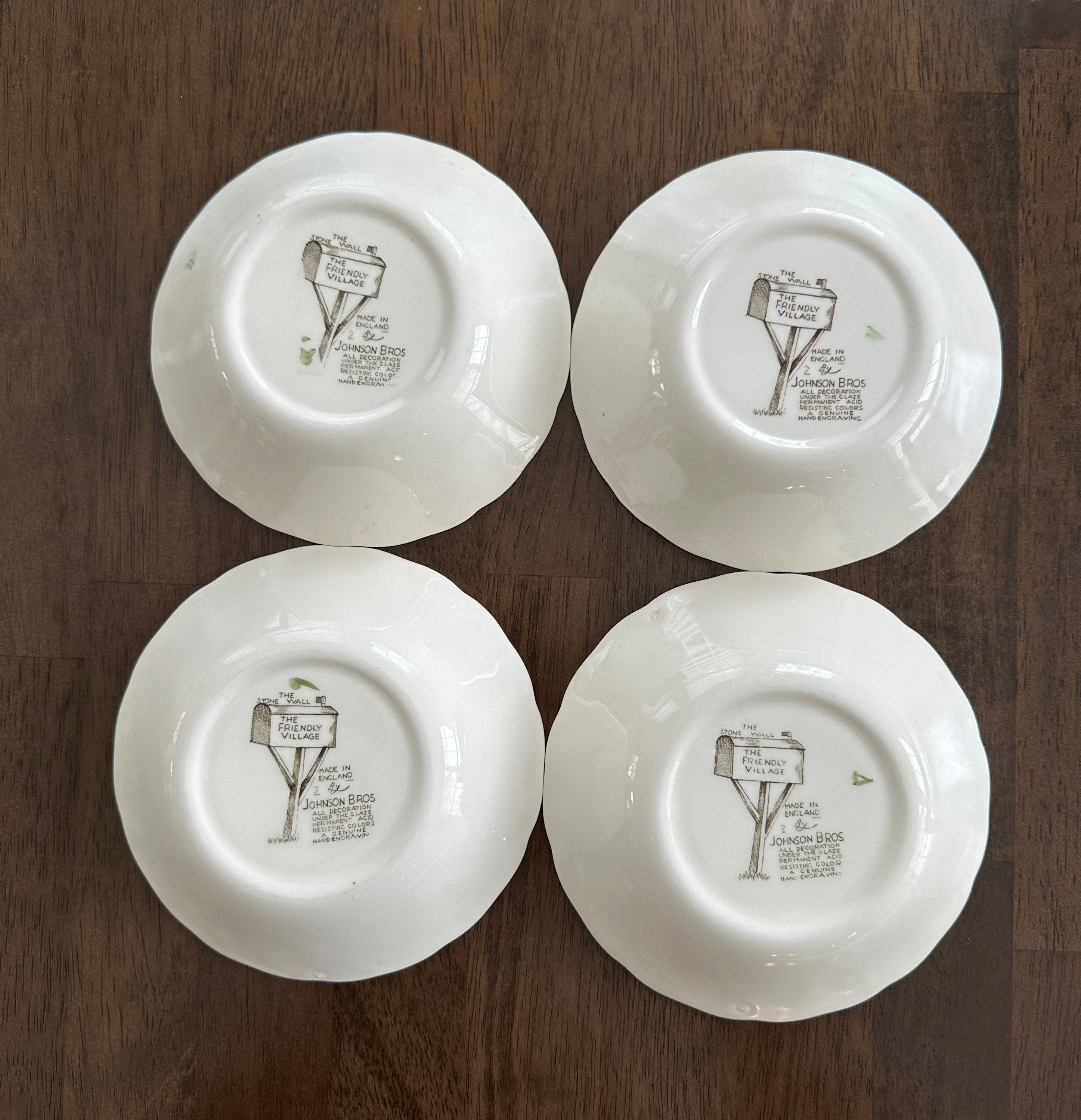 4 Friendly Village Fruit Bowls by Johnson Brothers