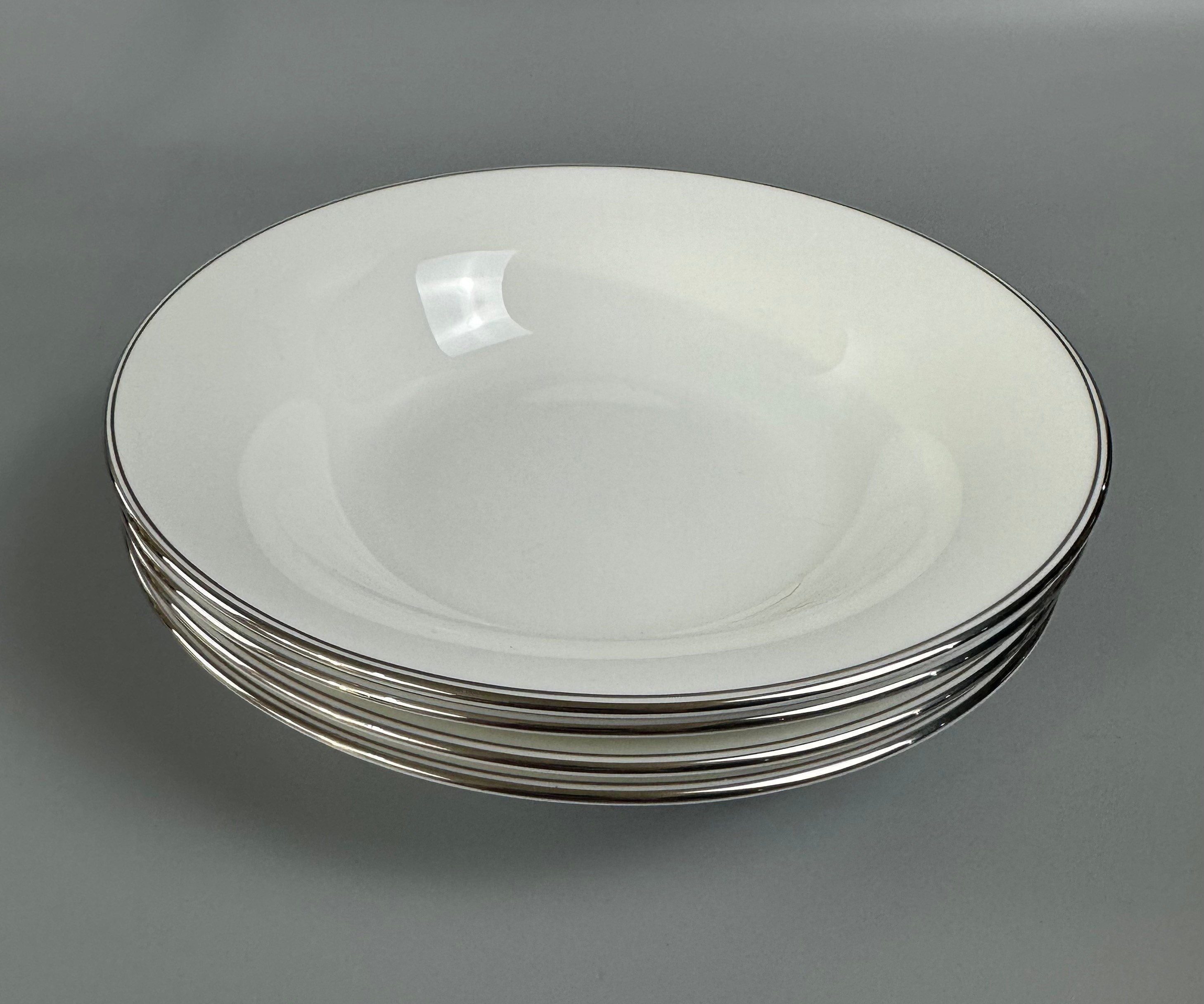 4 Wedgwood Doric Platinum Soup Bowls