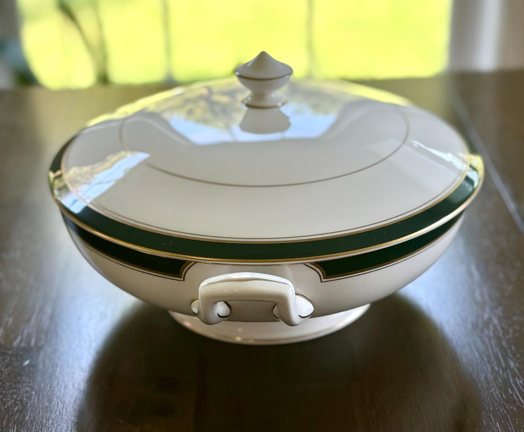 Royal Worcester Howard Leather Green Covered Bowl