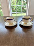 2 Lenox Jefferson Teacups and Saucers