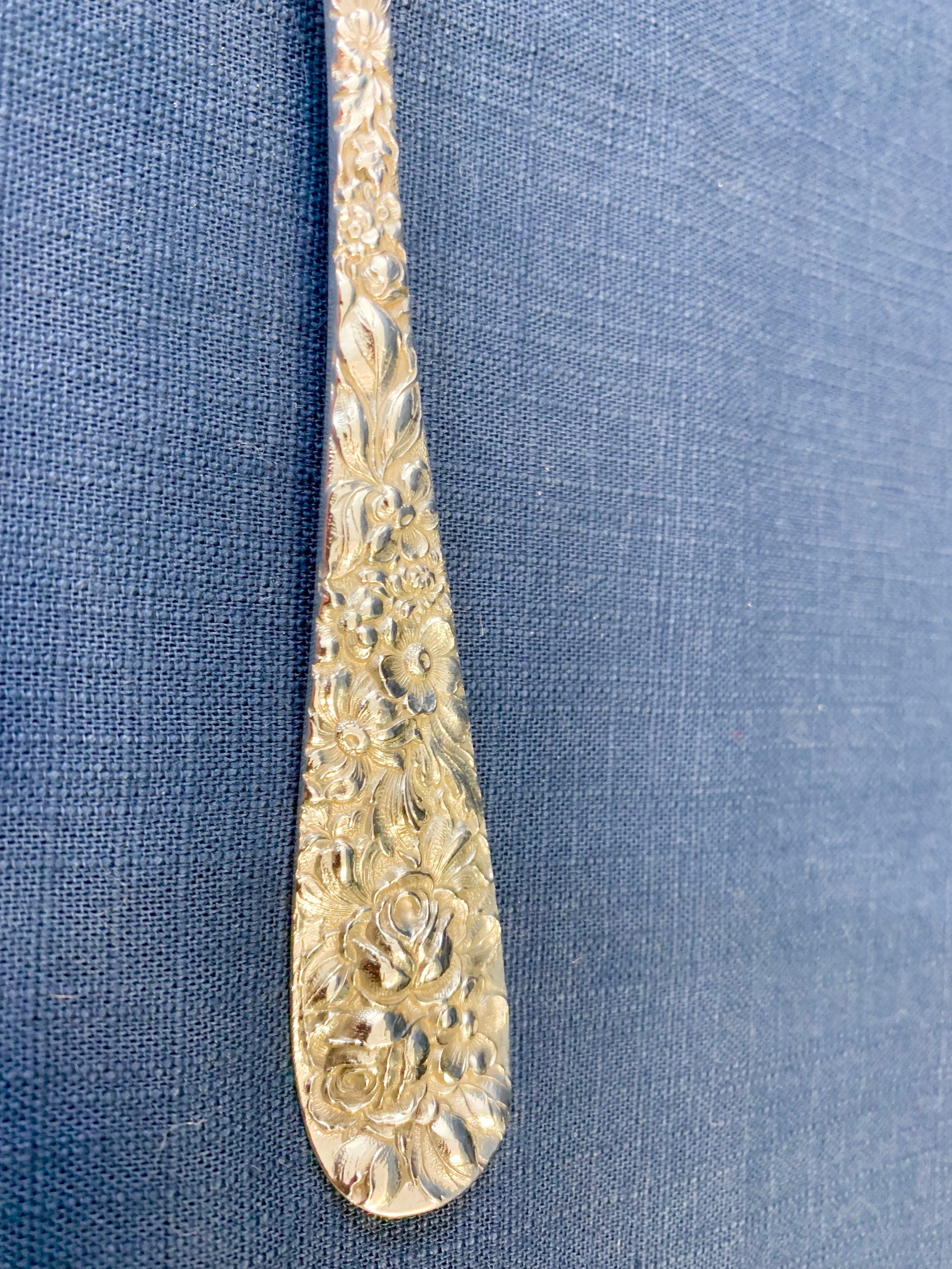 Stieff Rose Large Sterling Meat Fork No Monogram