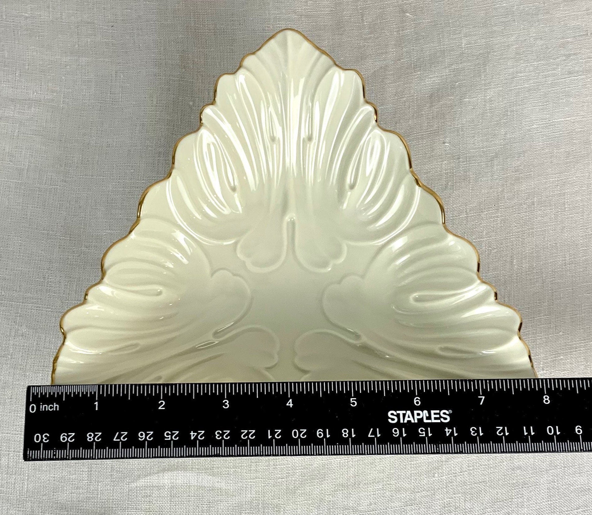 2 Lenox Triad Gold Rimmed  Bowls Triangle Shaped
