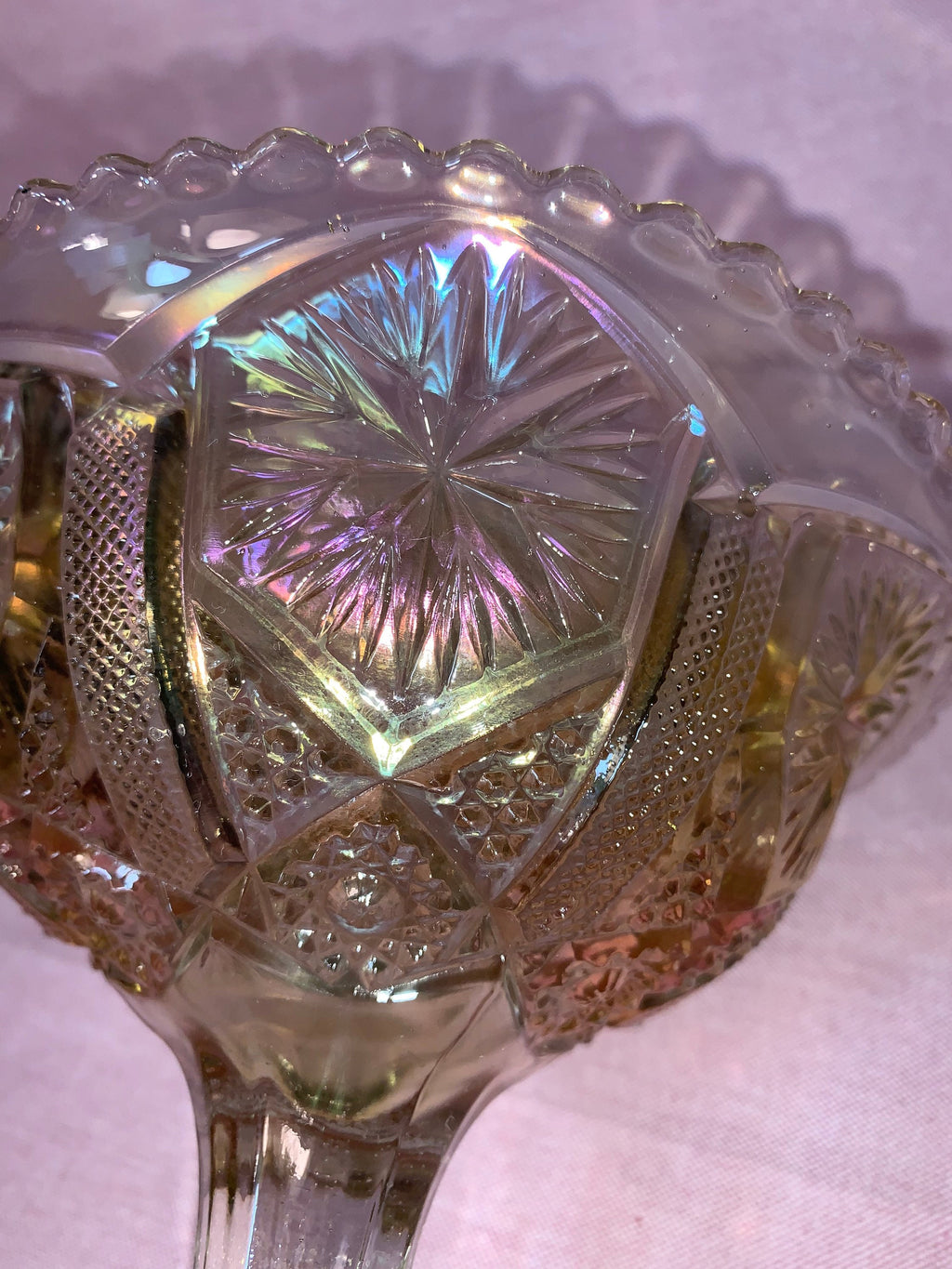Moving sale-Early 1900s Imperial Glass Carnival Glass Compote