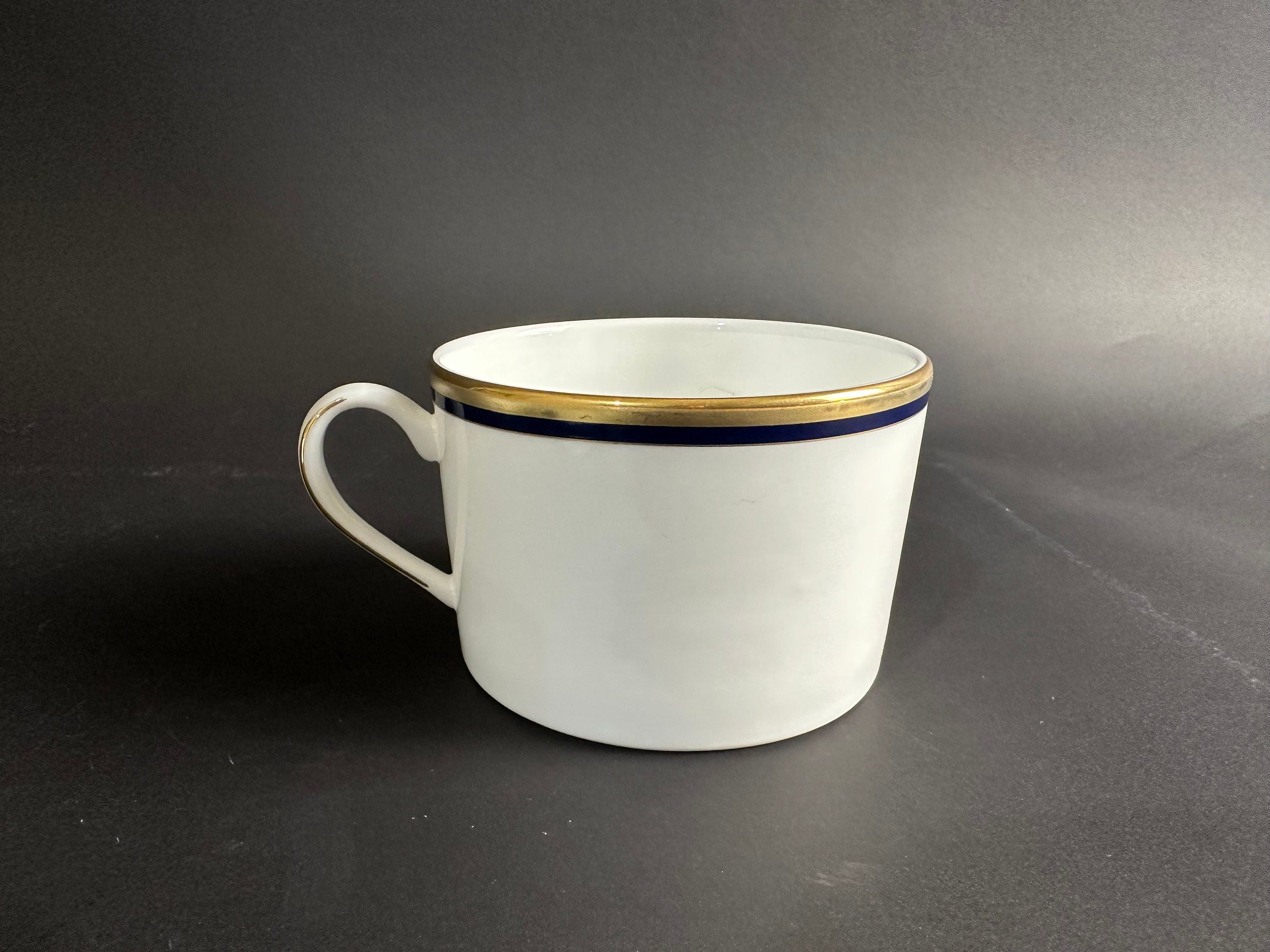 Six Lenox “Library Lane Navy” Teacups /Flat Mugs by Kate Spade