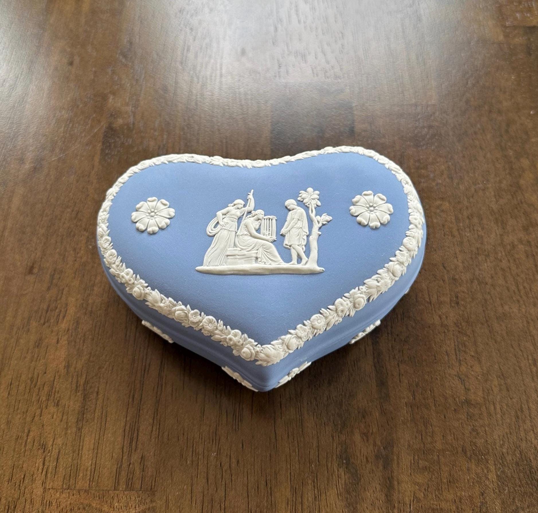 Wedgwood Jasperware Heart Shaped Trinket Box