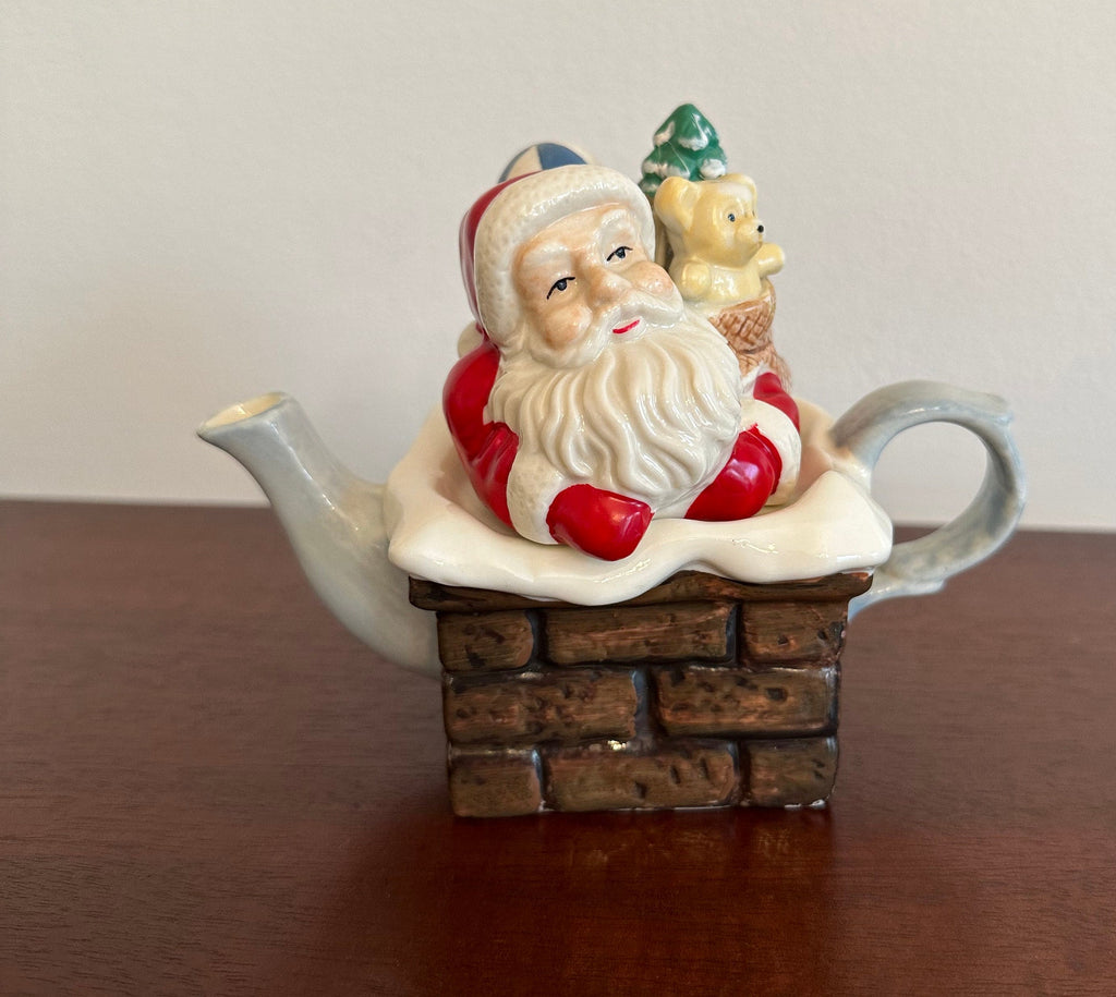 Small Santa in Chimney Teapot