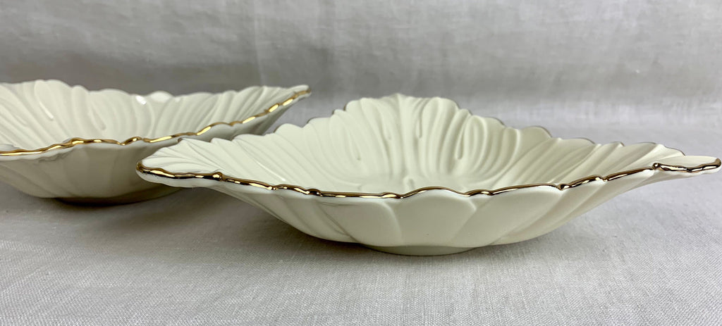 2 Lenox Triad Gold Rimmed  Bowls Triangle Shaped