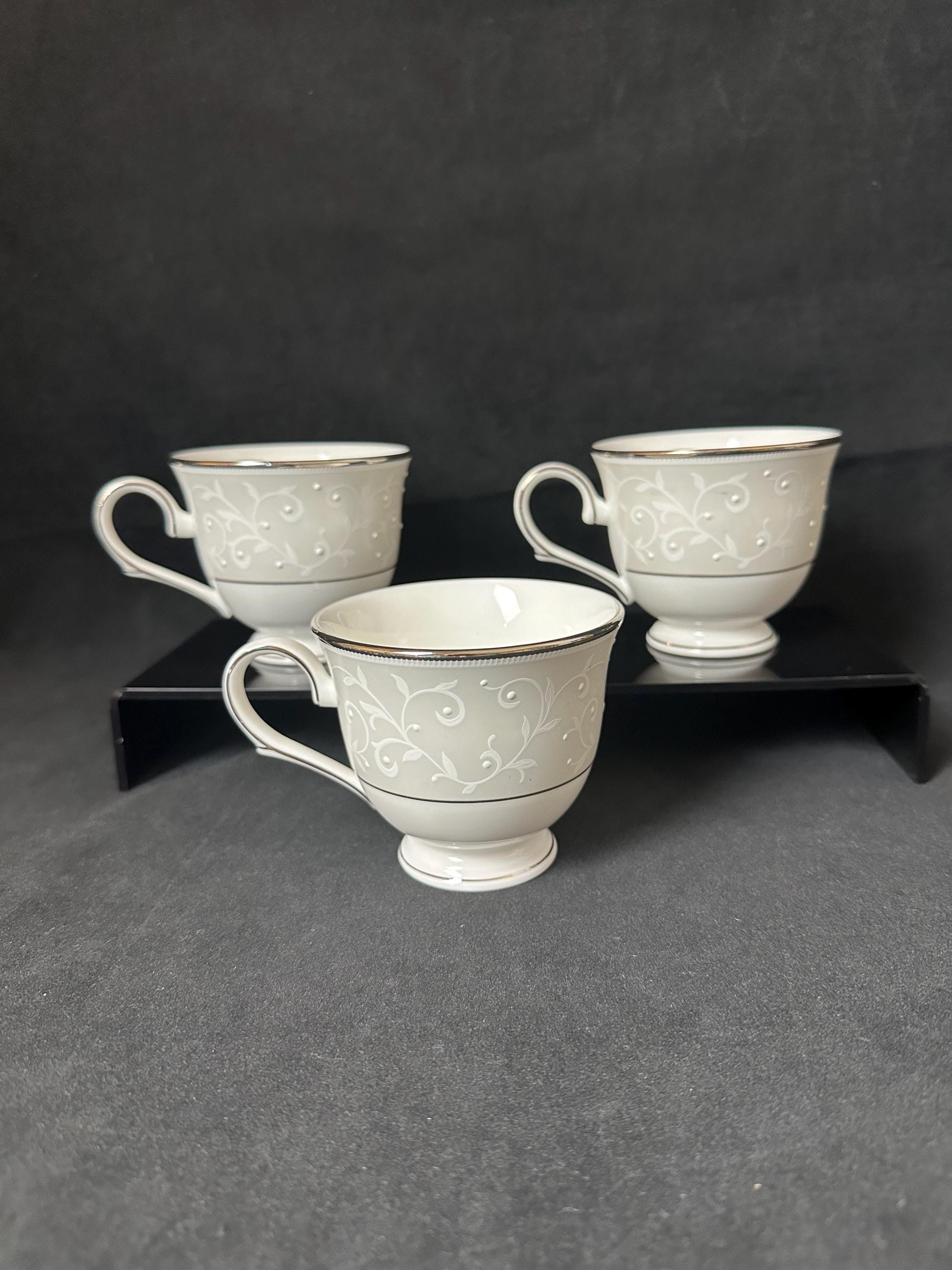 3 Lenox Opal Innocence Teacups