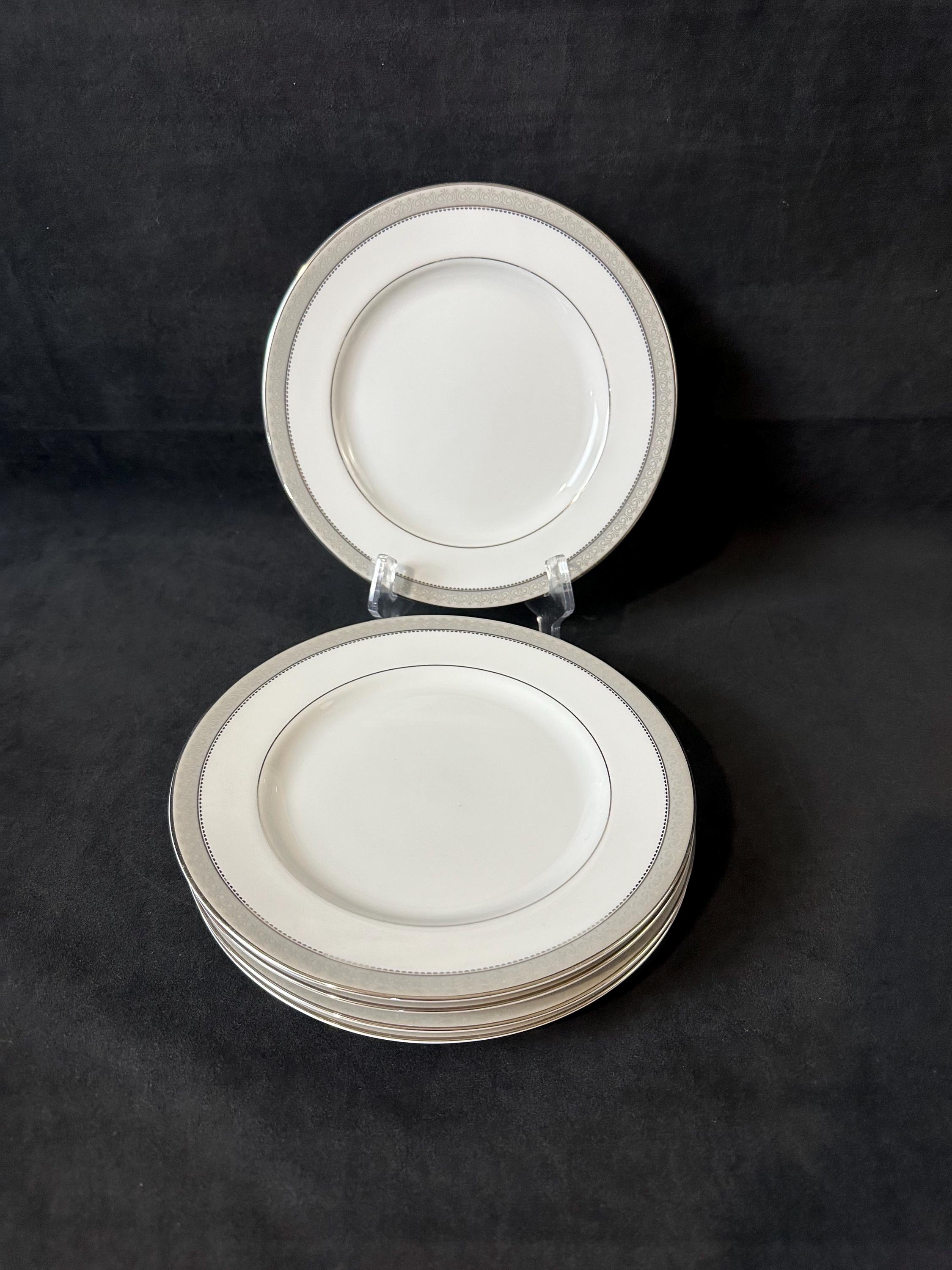 5 Mikasa Platinum Crown Salad Dessert Plates