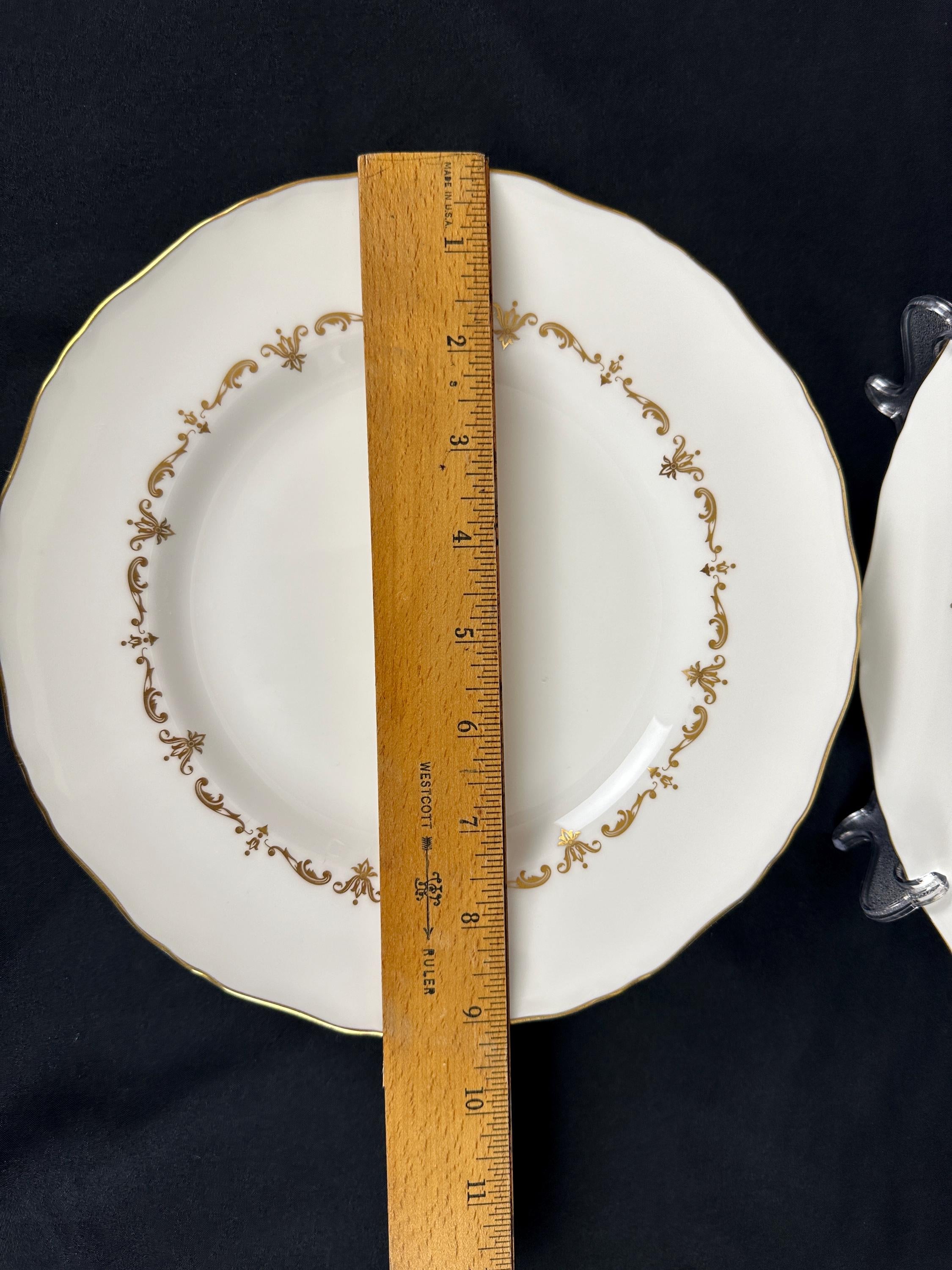 6 Royal Worcester Gold Chantilly Luncheon Plates