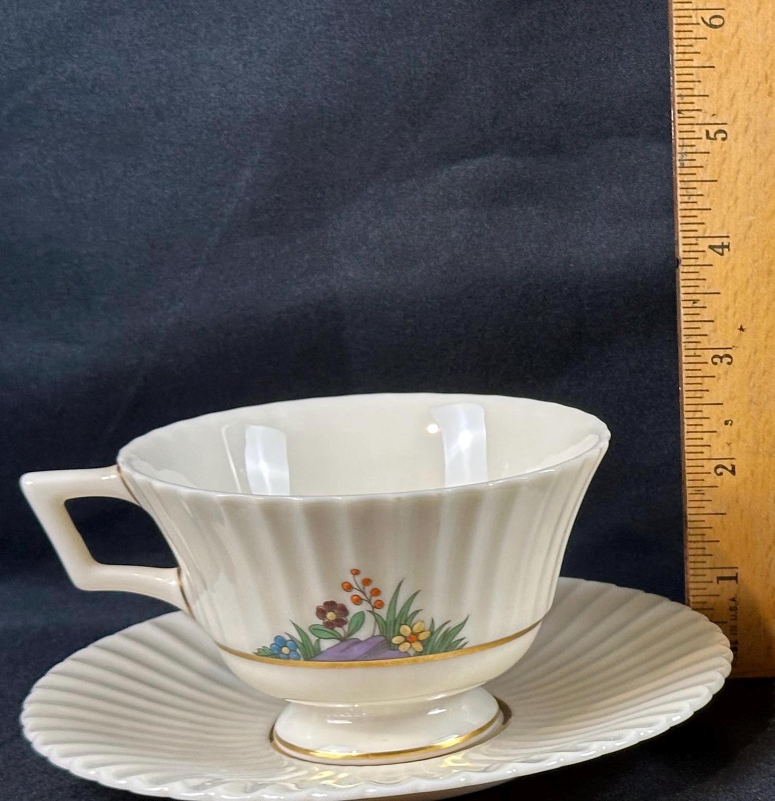 3 Lenox Rutledge Teacups and Saucers