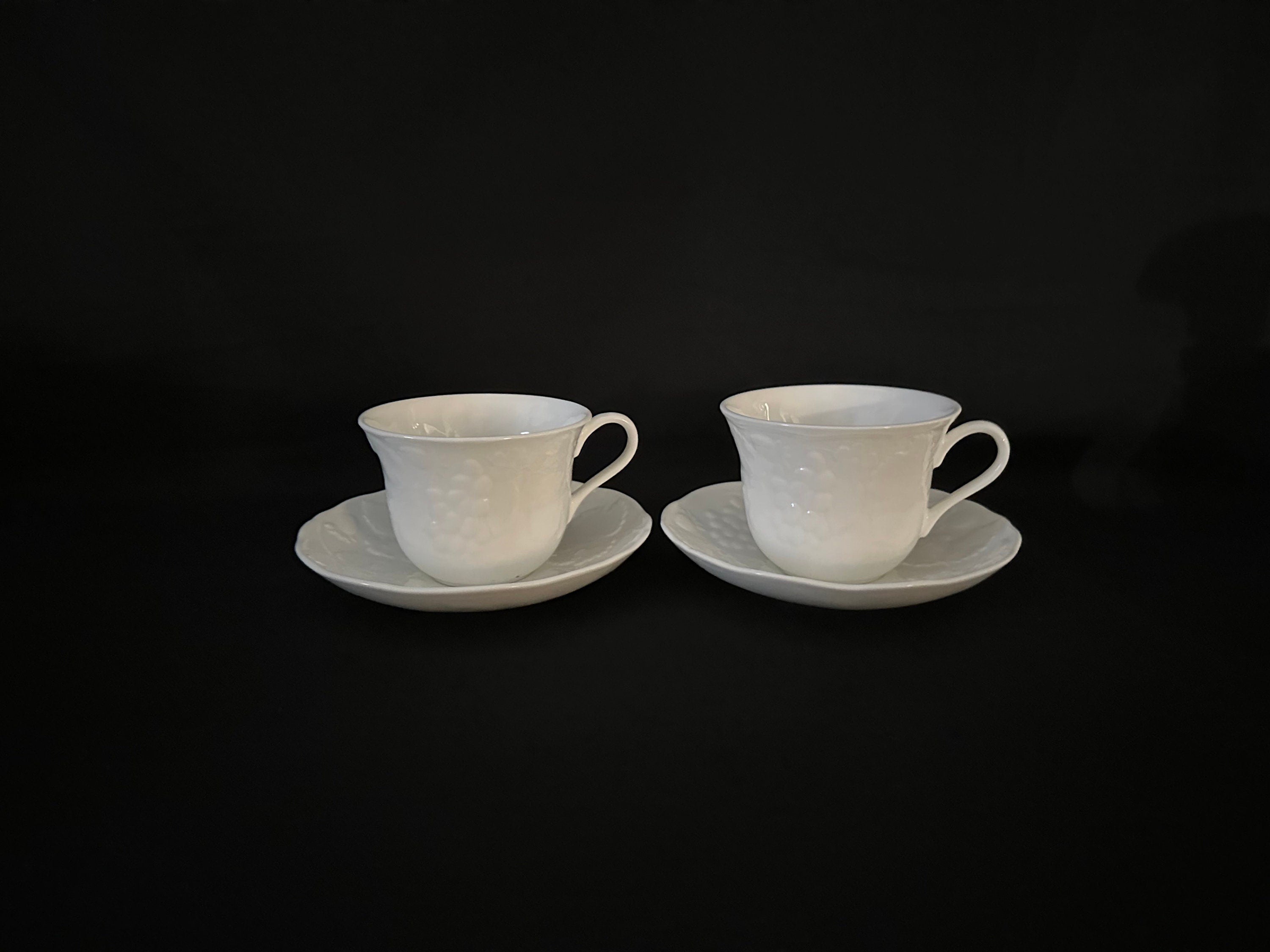 2 Wedgwood Strawberry and Vine Teacups and Saucers