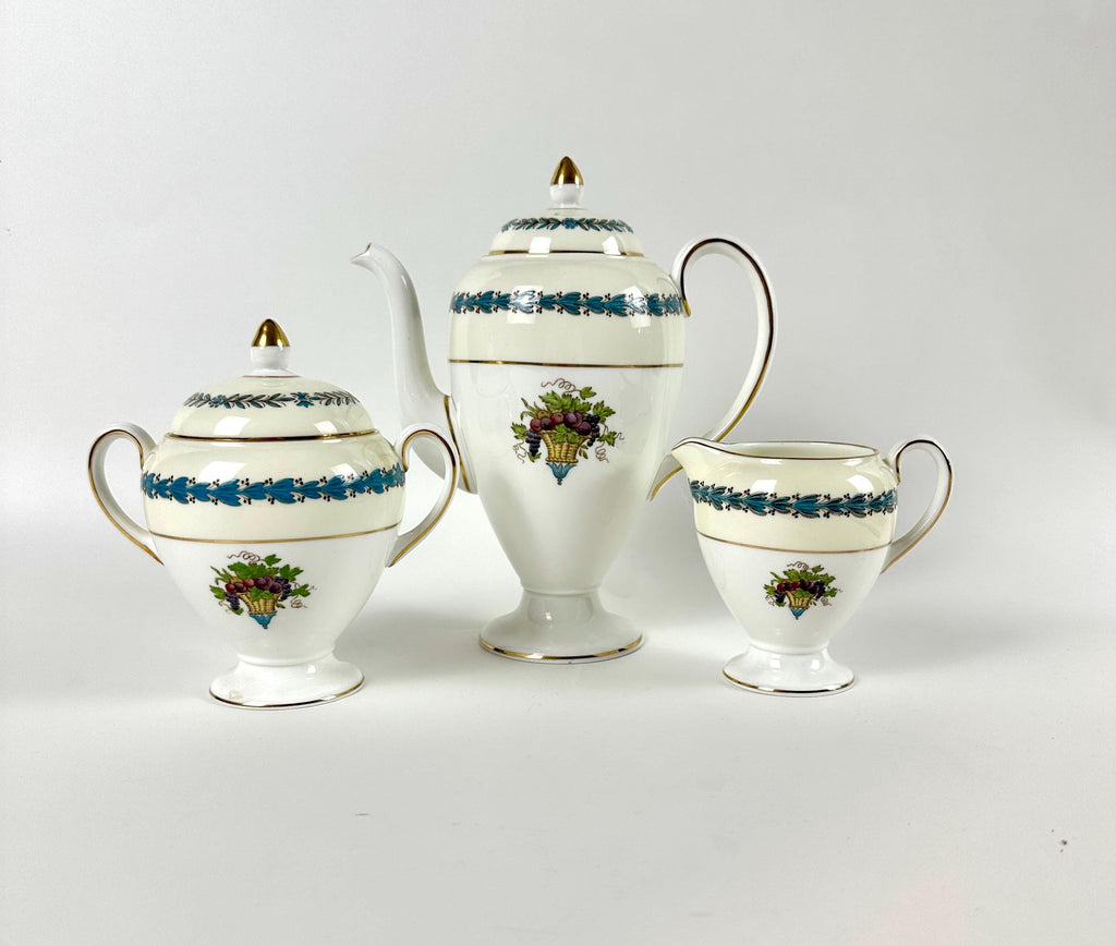 Wedgwood Appledore Coffee Pot Creamer and Sugar Bowl