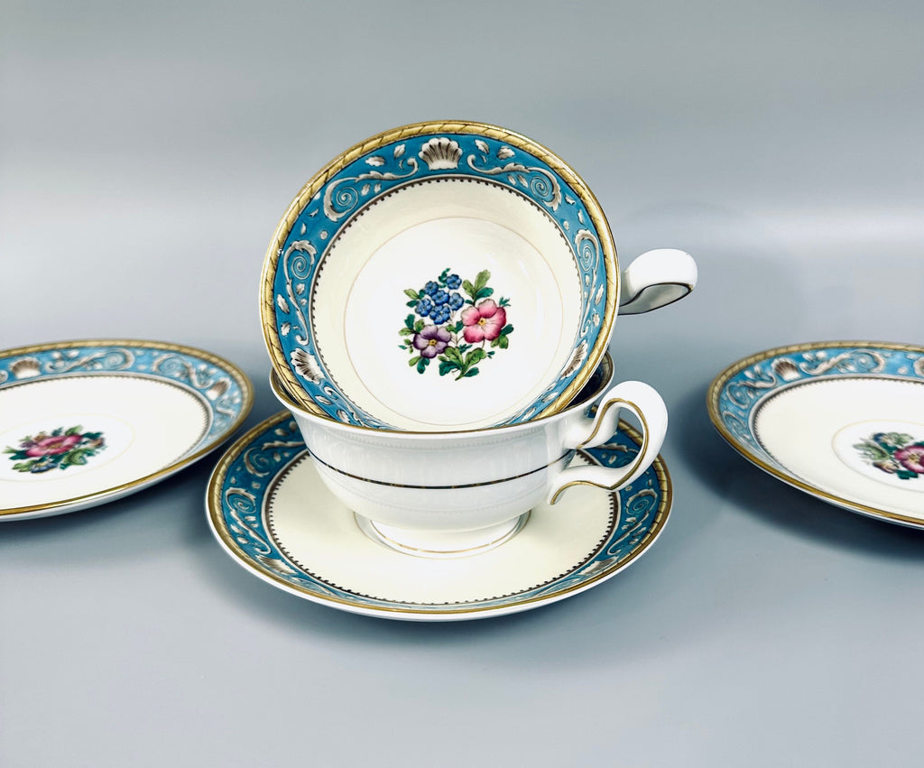 Wedgwood Runnymede Turquoise Teacup and Saucer
