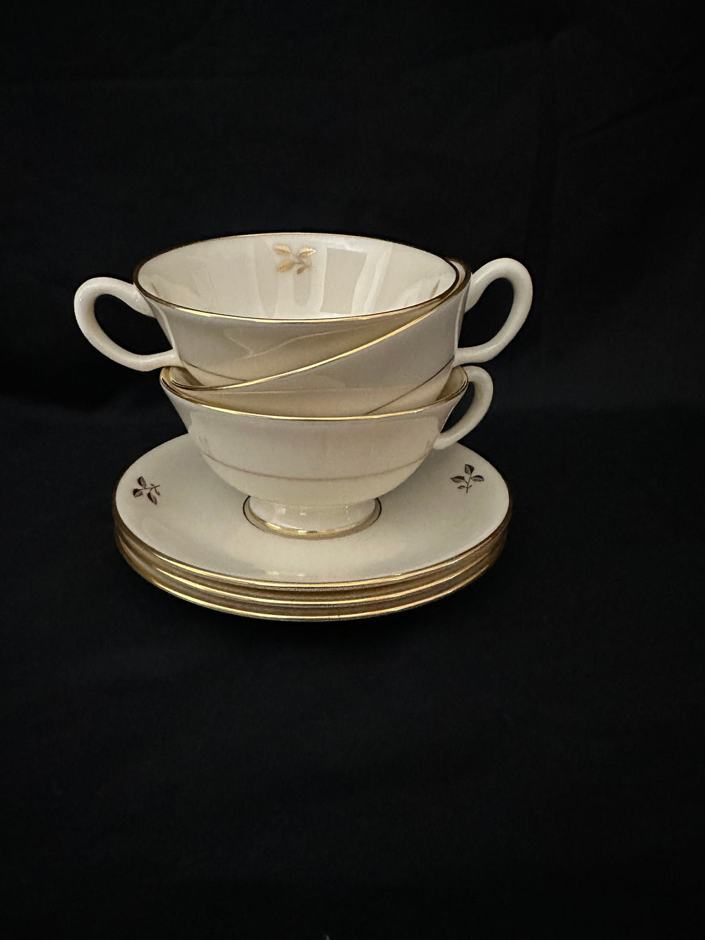 3 Lenox Rhodora Teacups and Saucers