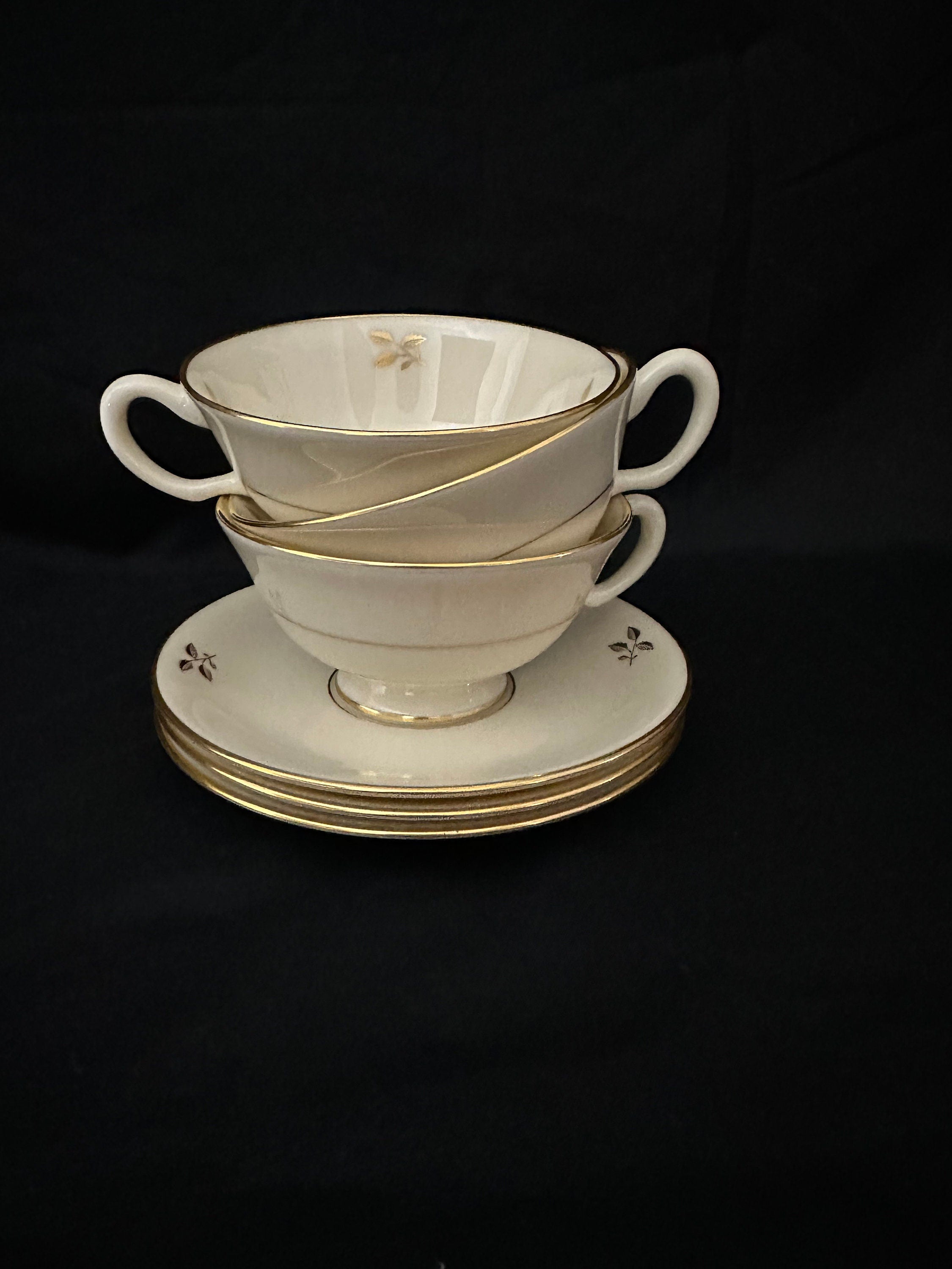 3 Lenox Rhodora Teacups and Saucers