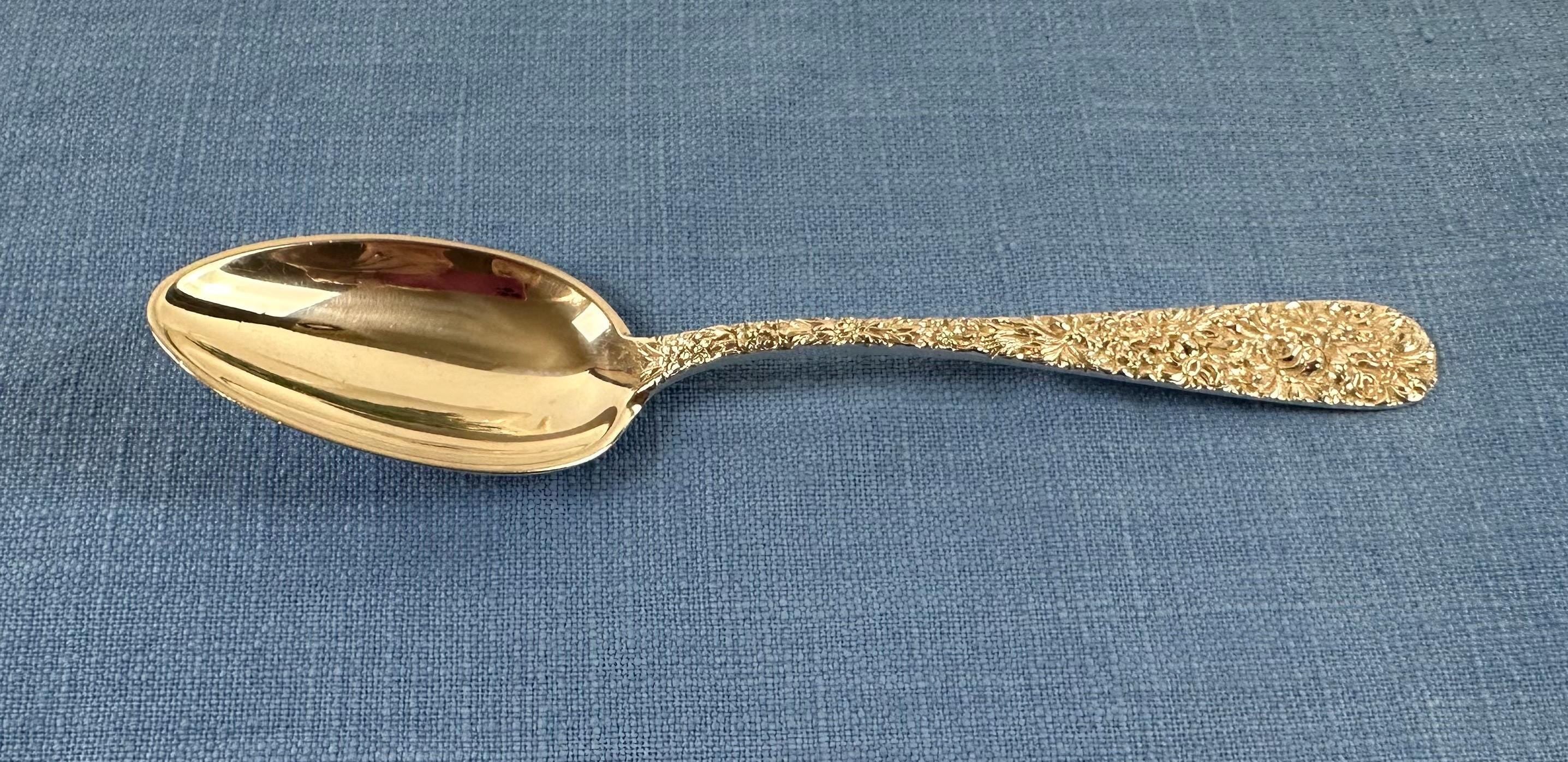 Stieff Rose Large Sterling Serving Spoon