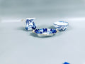 Blue Mikado By Royal Crown Derby Creamer, Sugar Bowl and Teaspoon Rest