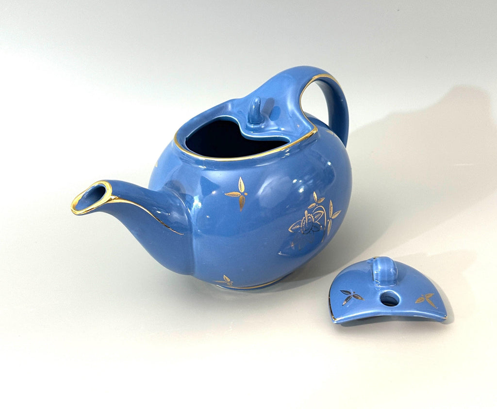 1945 Hall Hook Top Cadet Blue 6 Cup Teapot