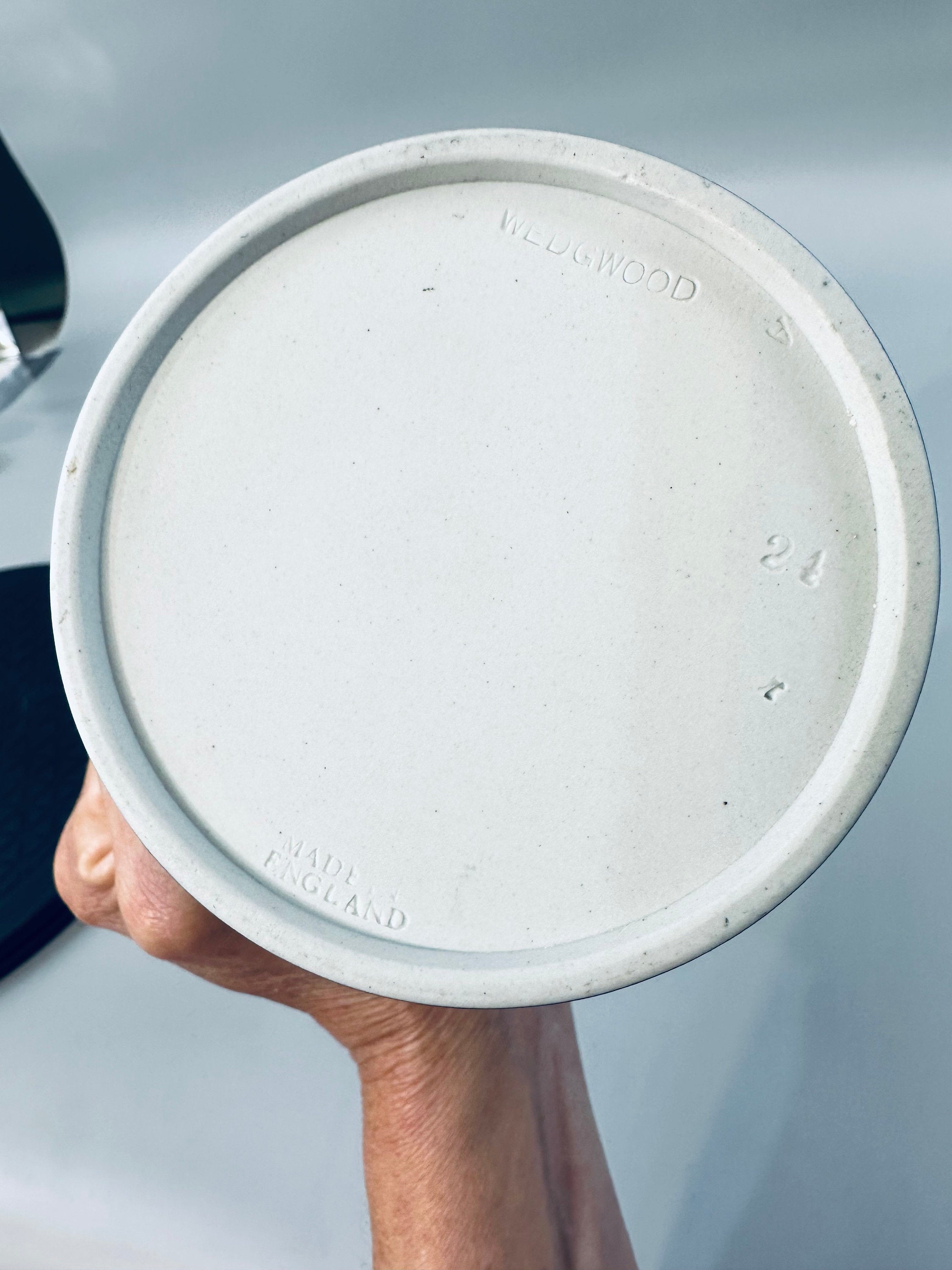 Wedgwood Jasperware Cream on Blue Jug/Pitcher