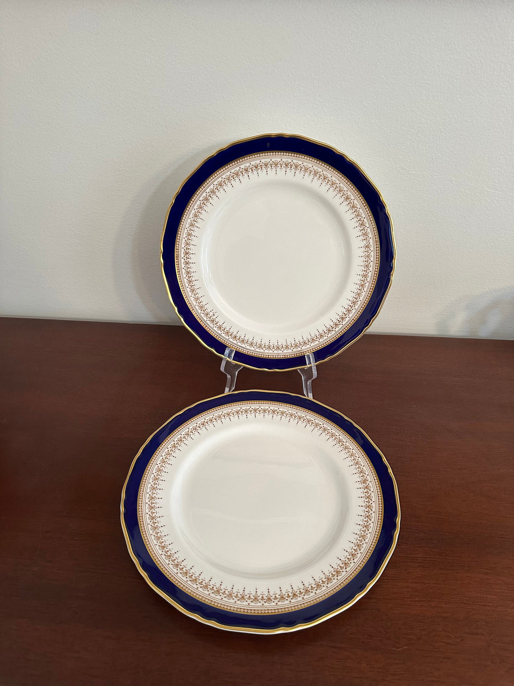 2 Royal Worcester Regency Blue Dinner Plates