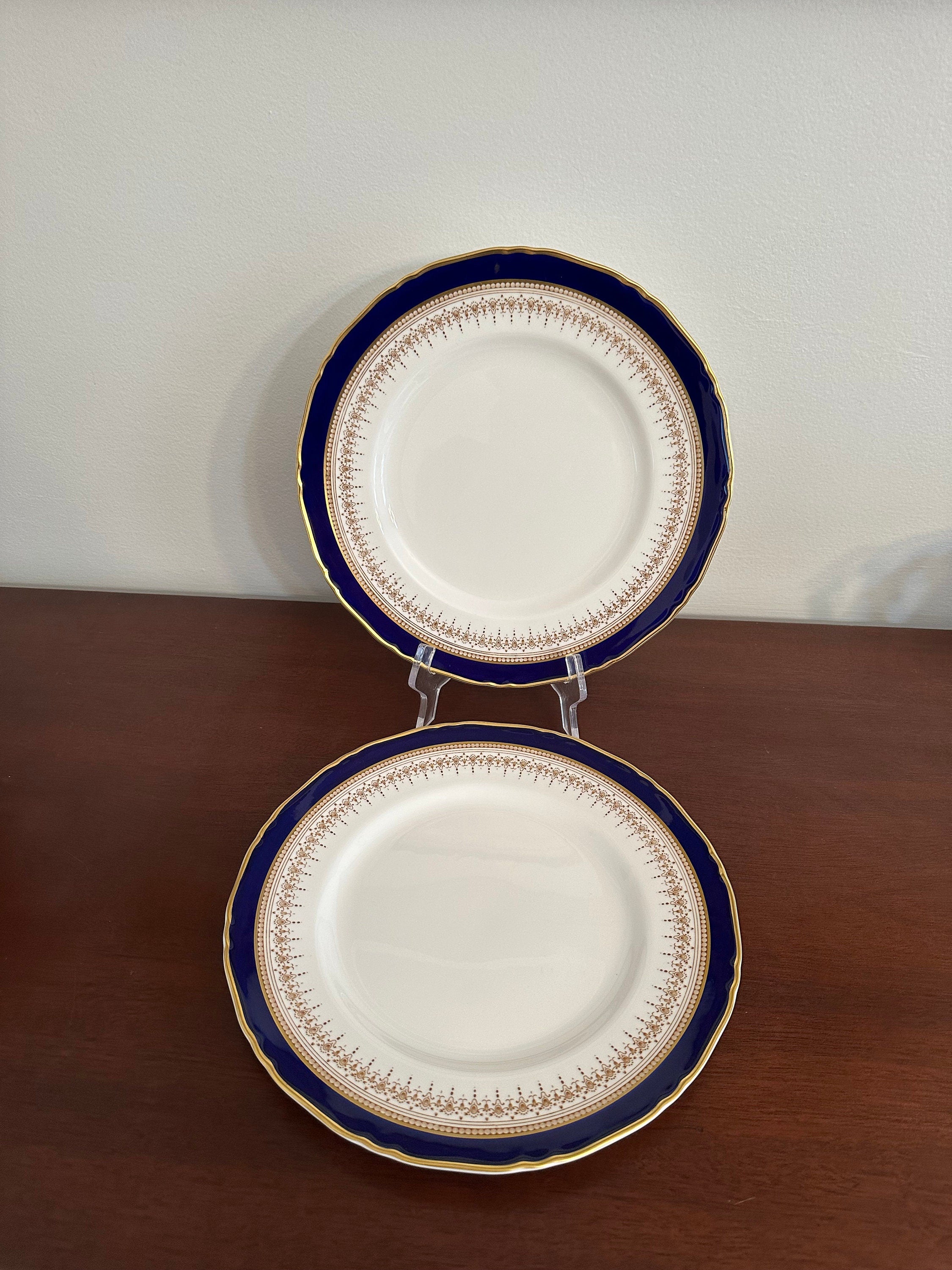 2 Royal Worcester Regency Blue Dinner Plates
