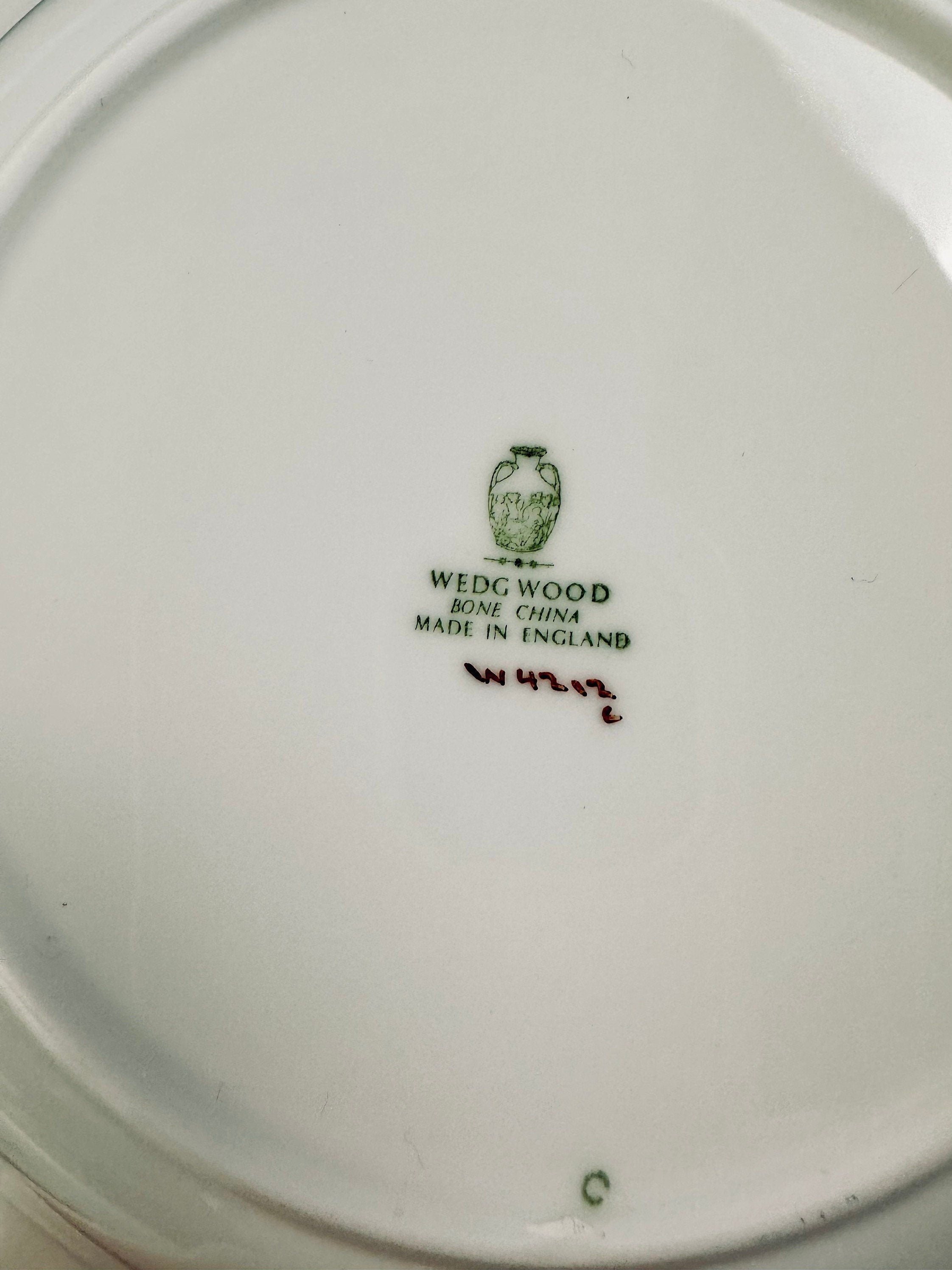 4 Wedgwood Doric Platinum Soup Bowls