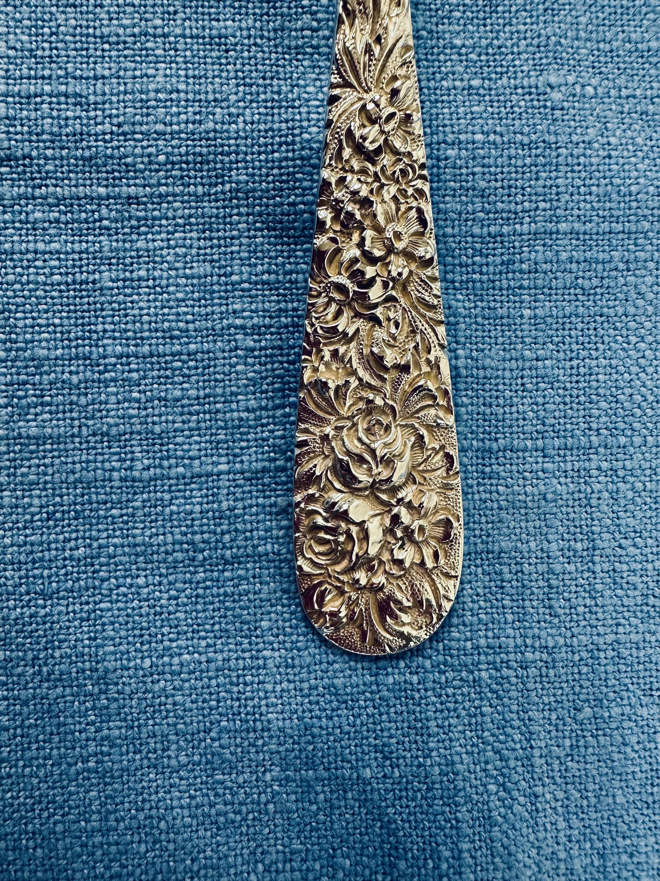 Stieff Rose Large Sterling Serving Spoon