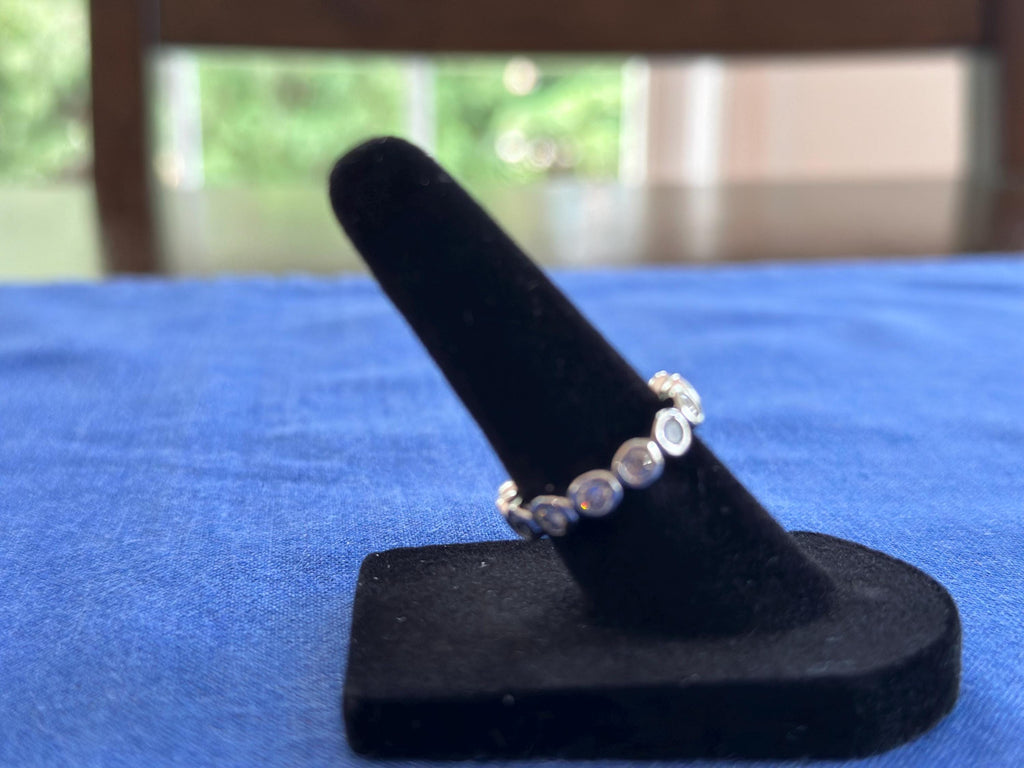 Vintage Sterling Silver Cubic Zirconia Wedding/Anniversary Band