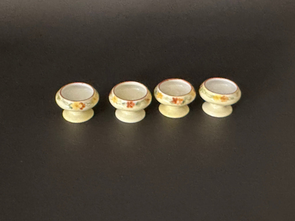 Four Antique Hand Painted Salt Cellars