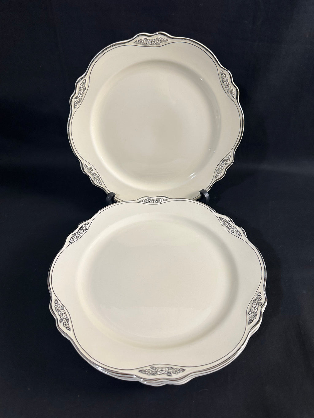 6 Silver Patrician Luncheon Plates by Homer Laughlin