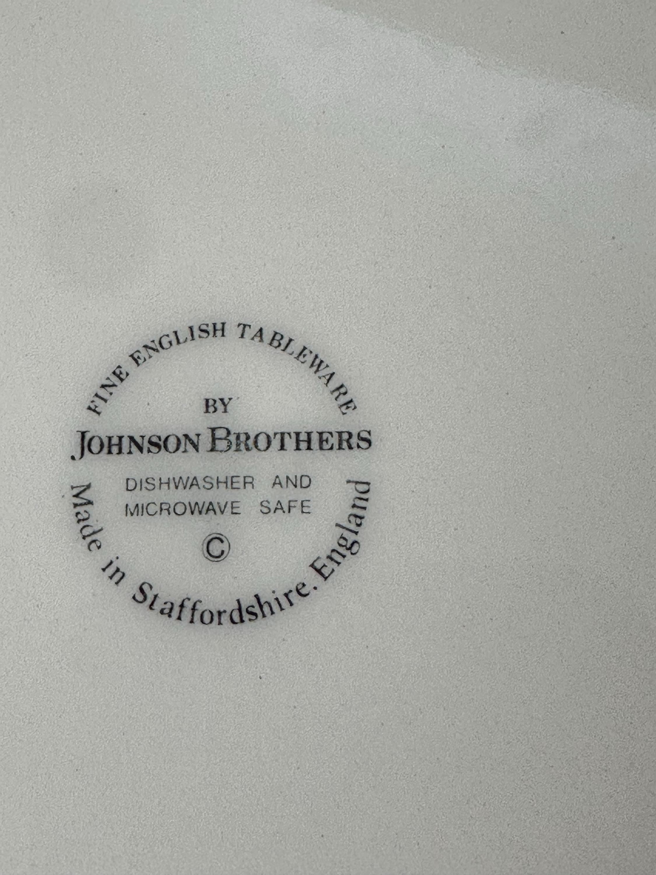 3 Johnson Brothers Fleurette Teacups and Saucers