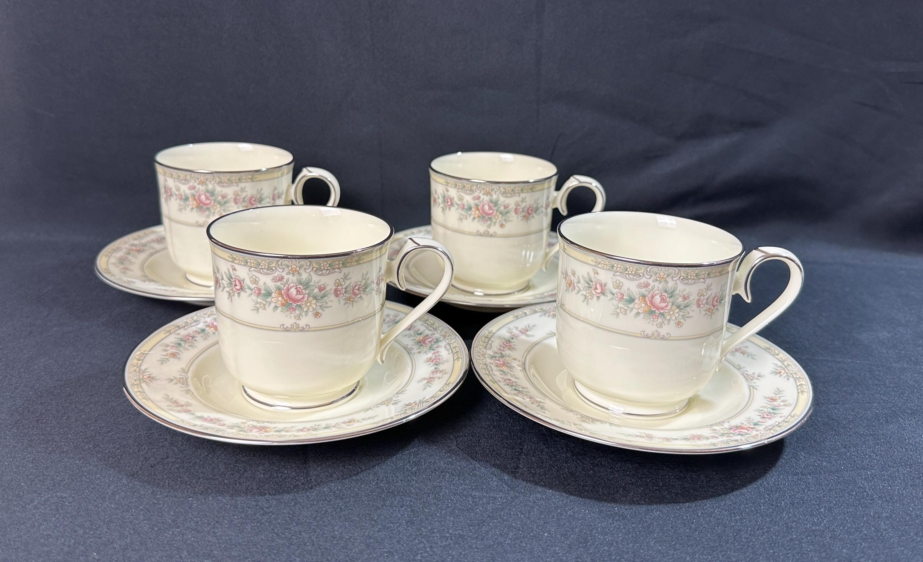4 Noritake Shenandoah Teacups and Saucers